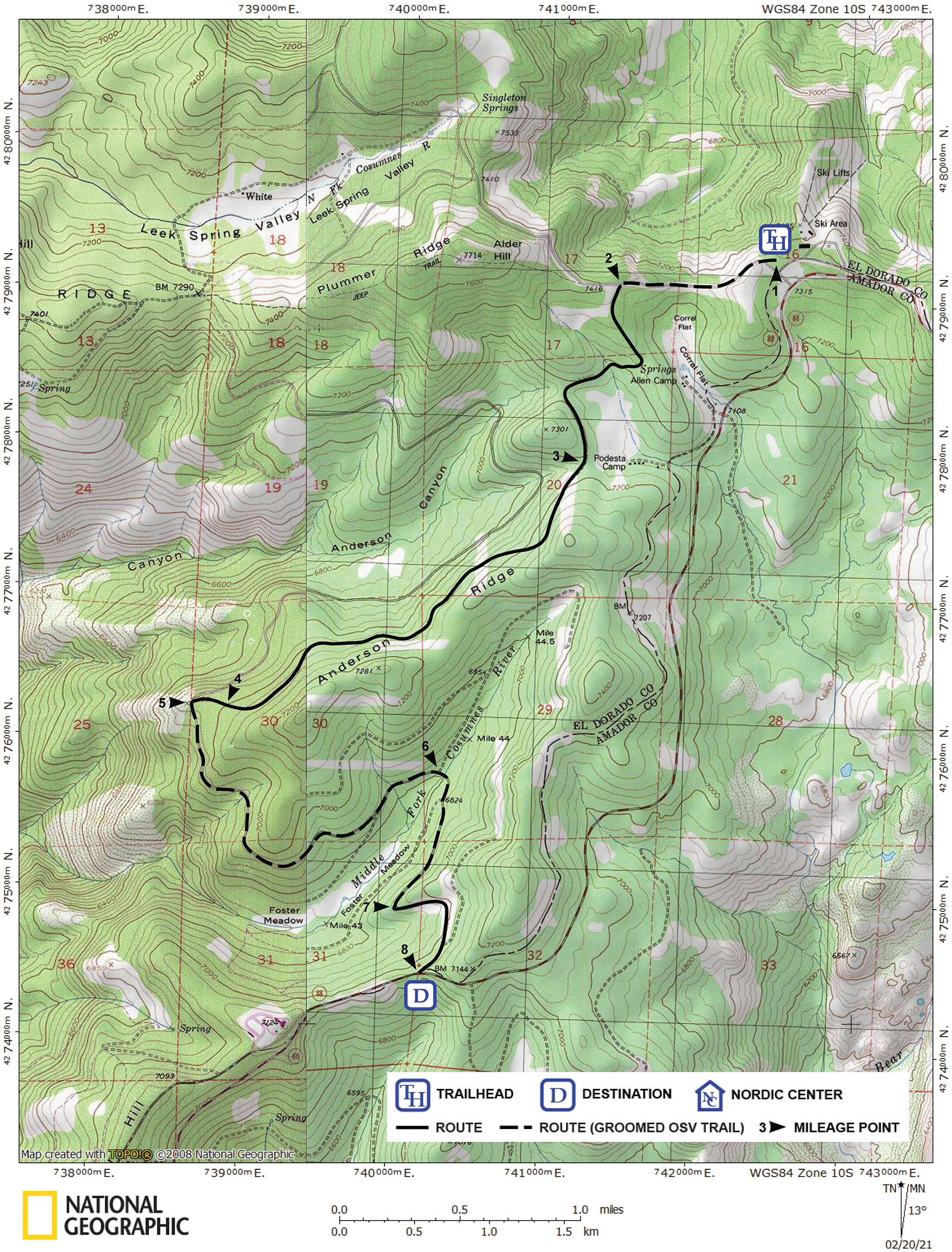 Print version of map for tour