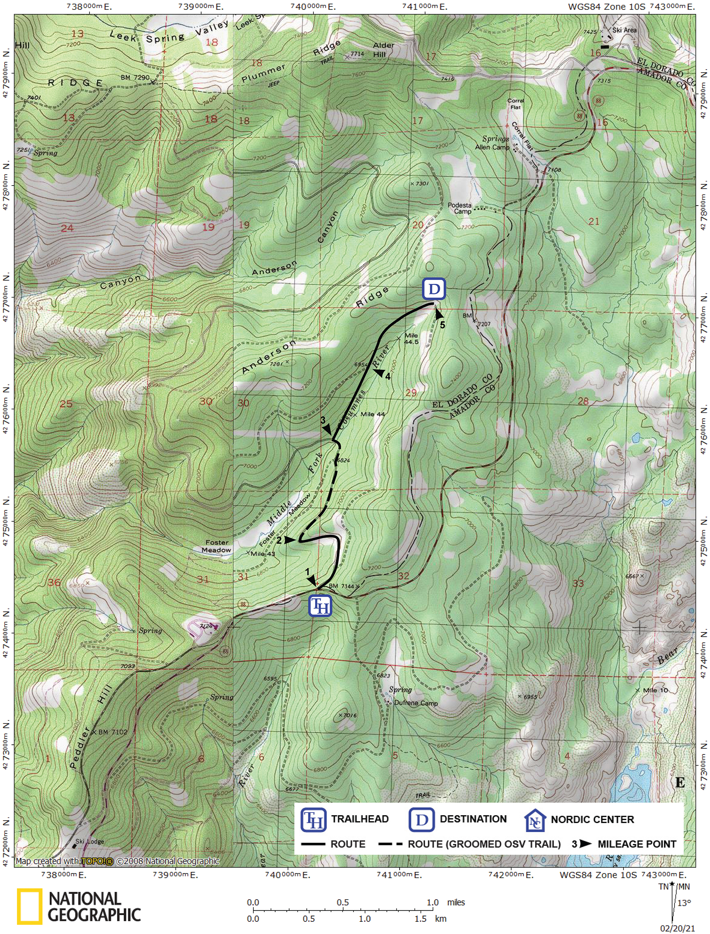 Print version of map for tour