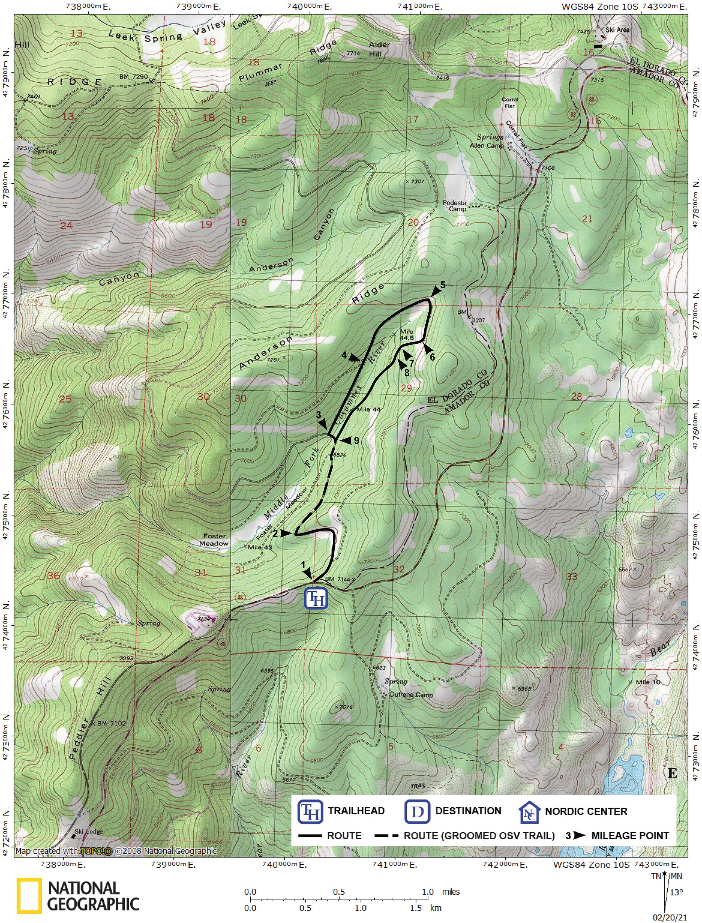 Print version of map for tour