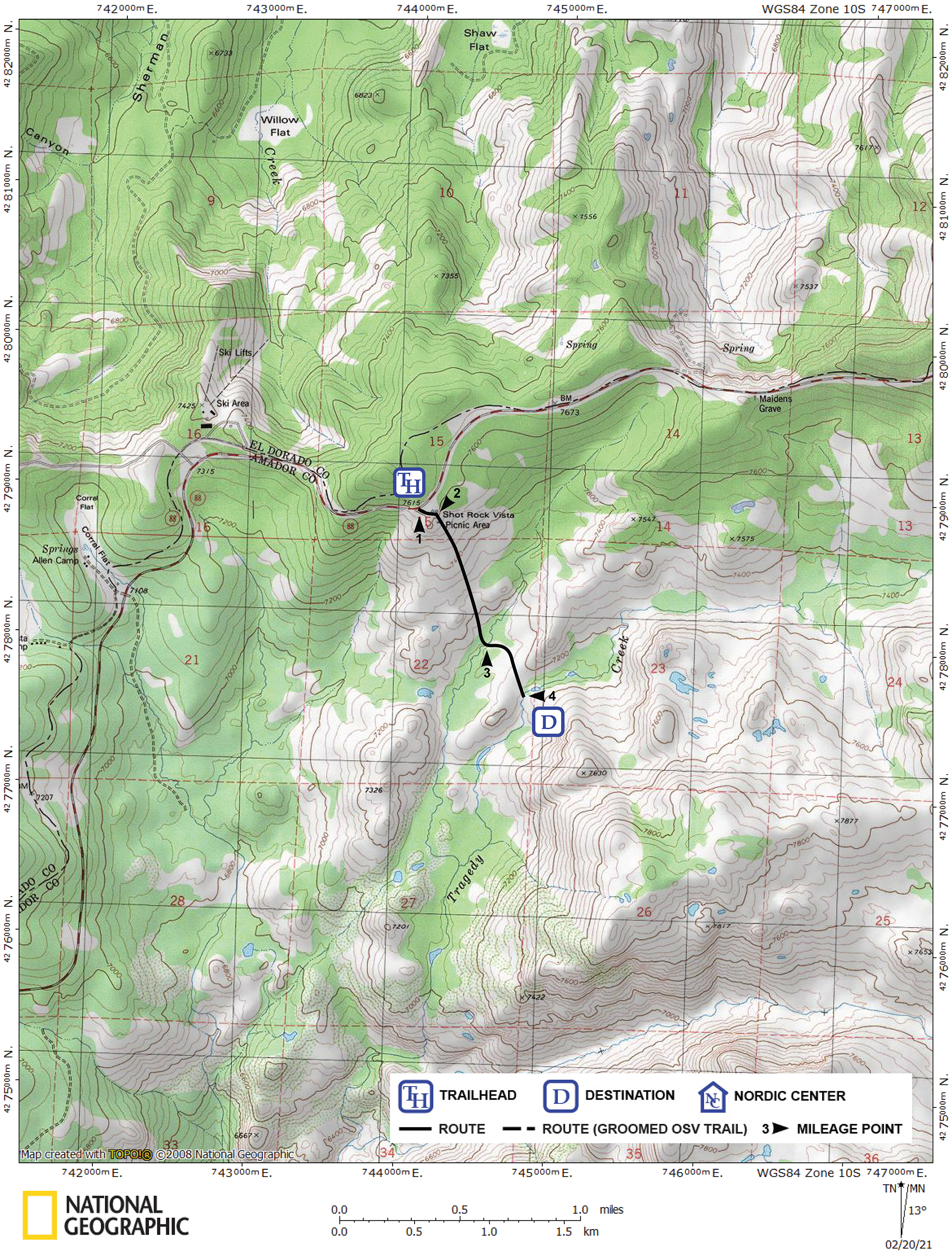 Print version of map for tour