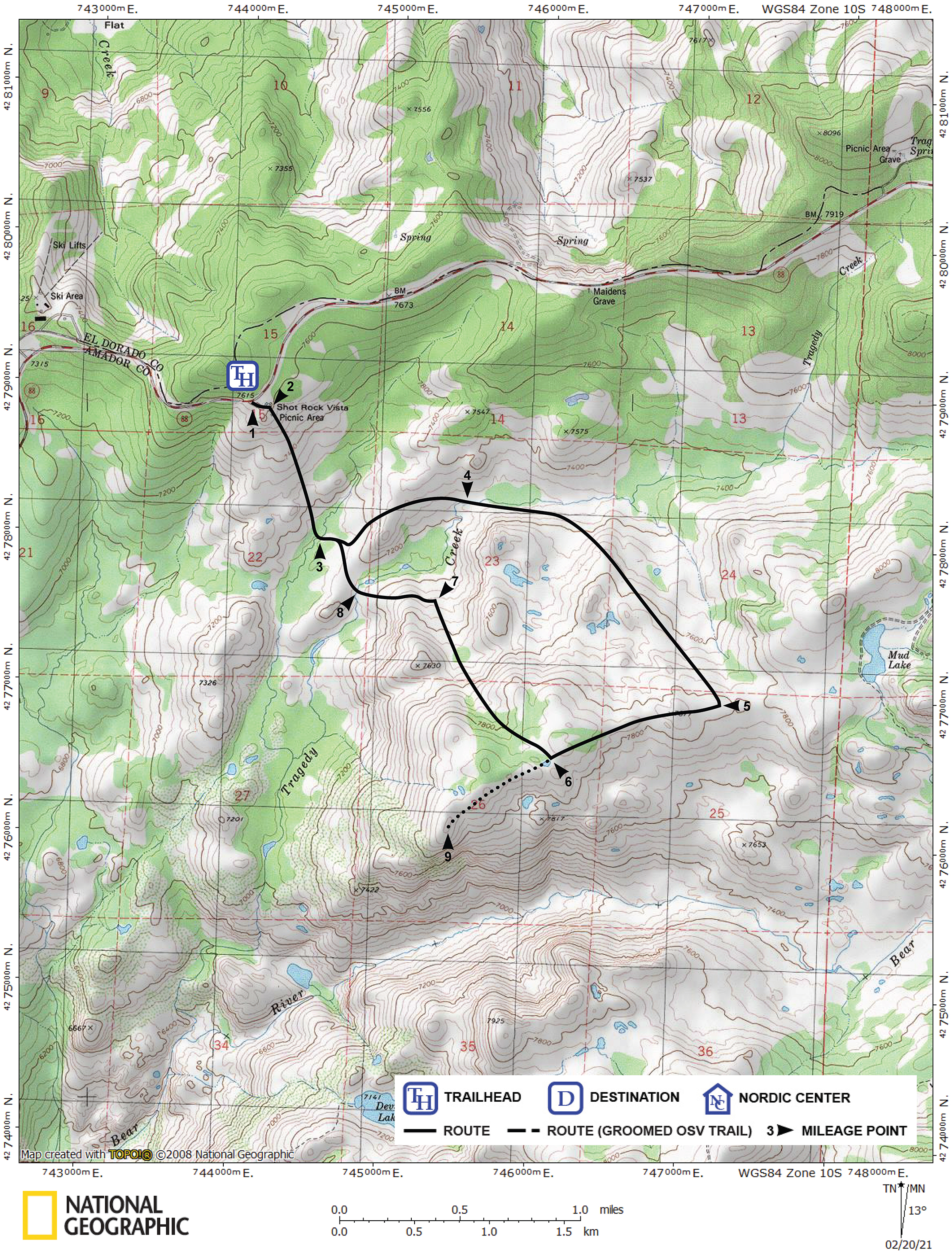 Print version of map for tour