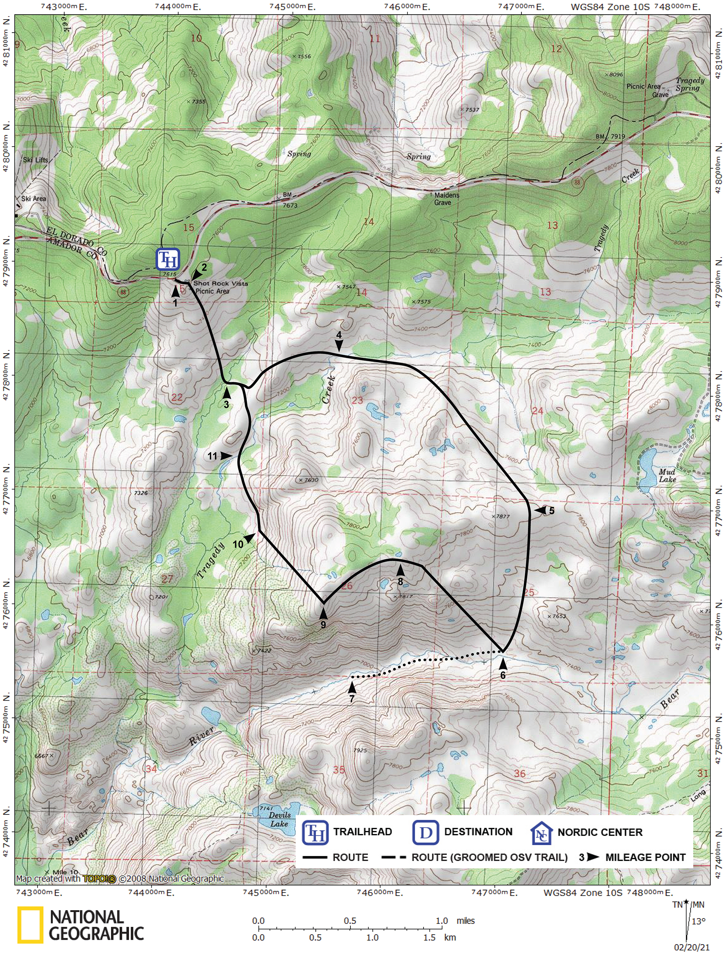 Print version of map for tour