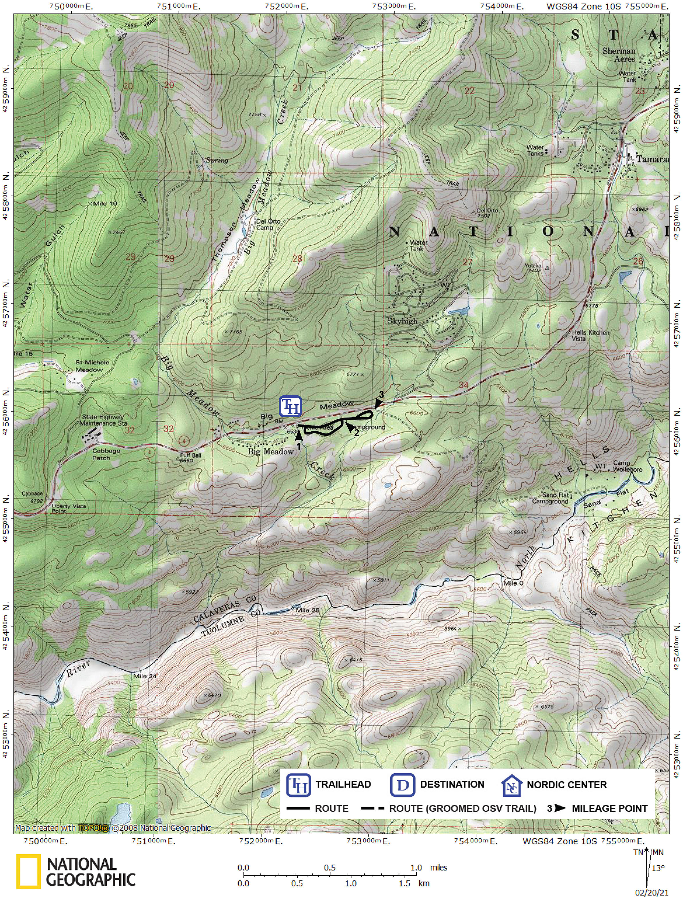Print version of map for tour