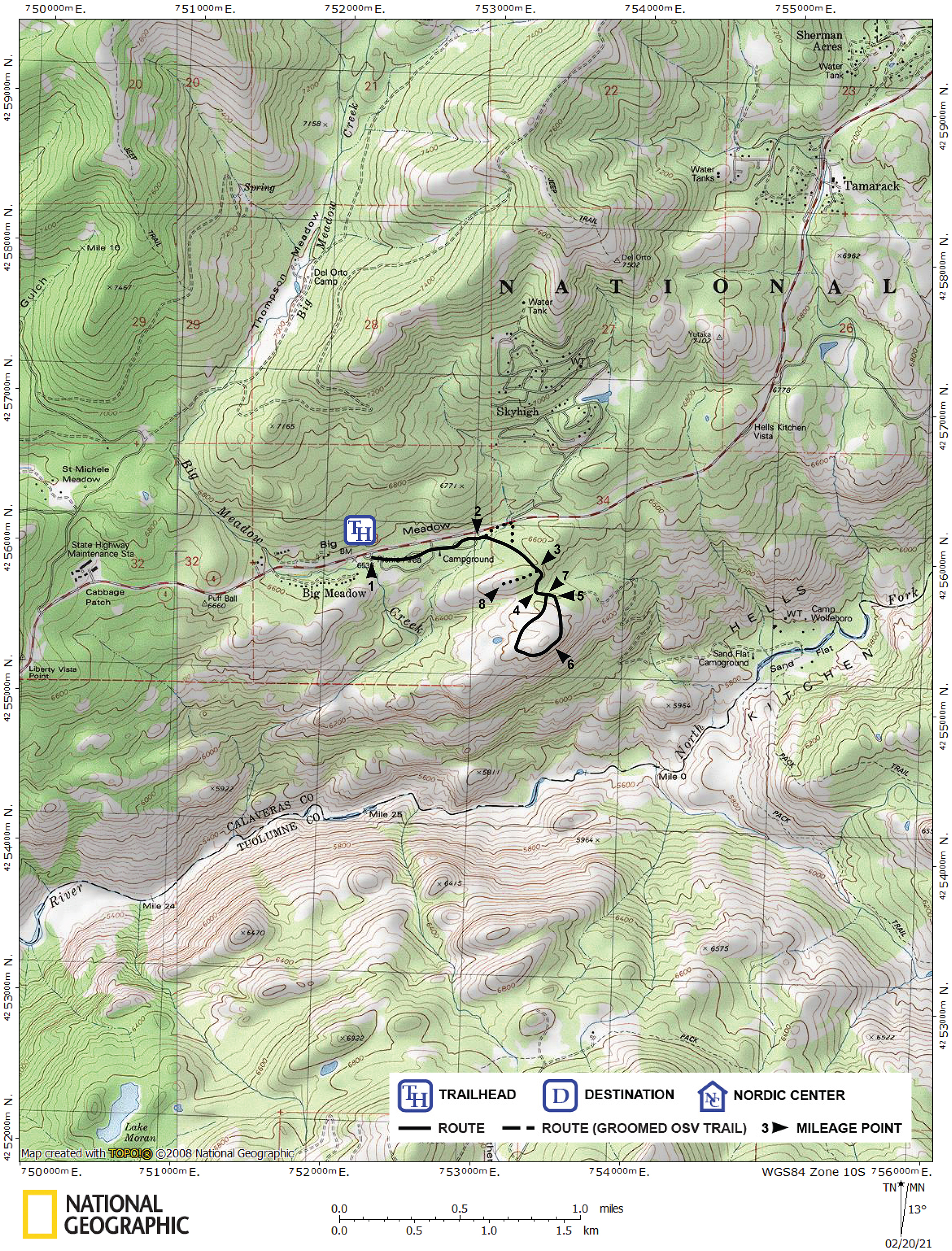Print version of map for tour