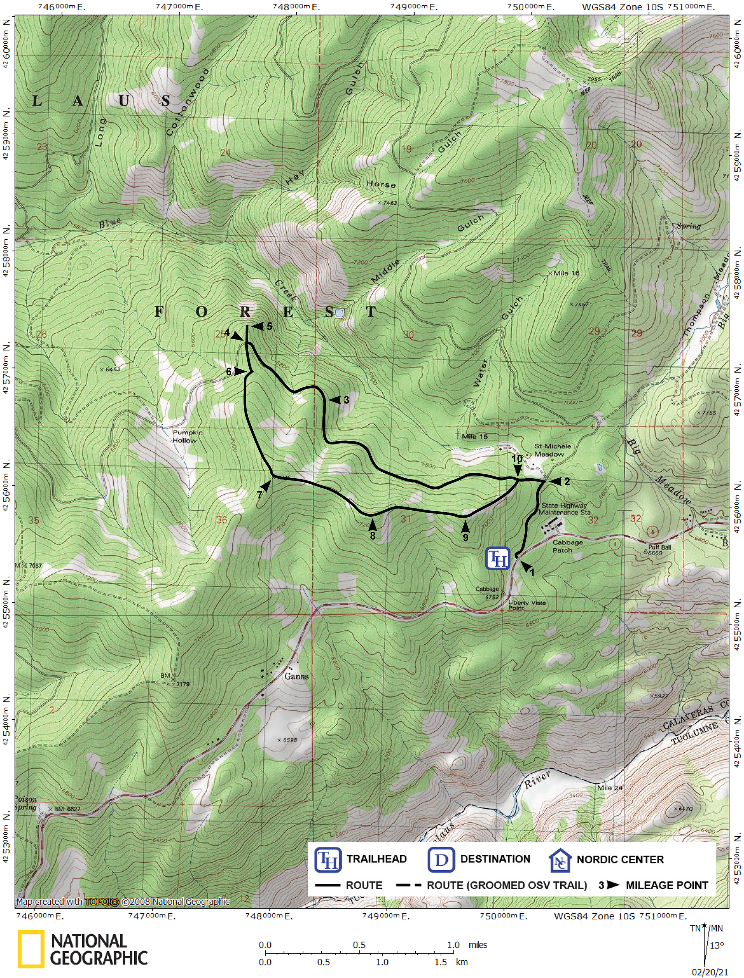 Print version of map for tour