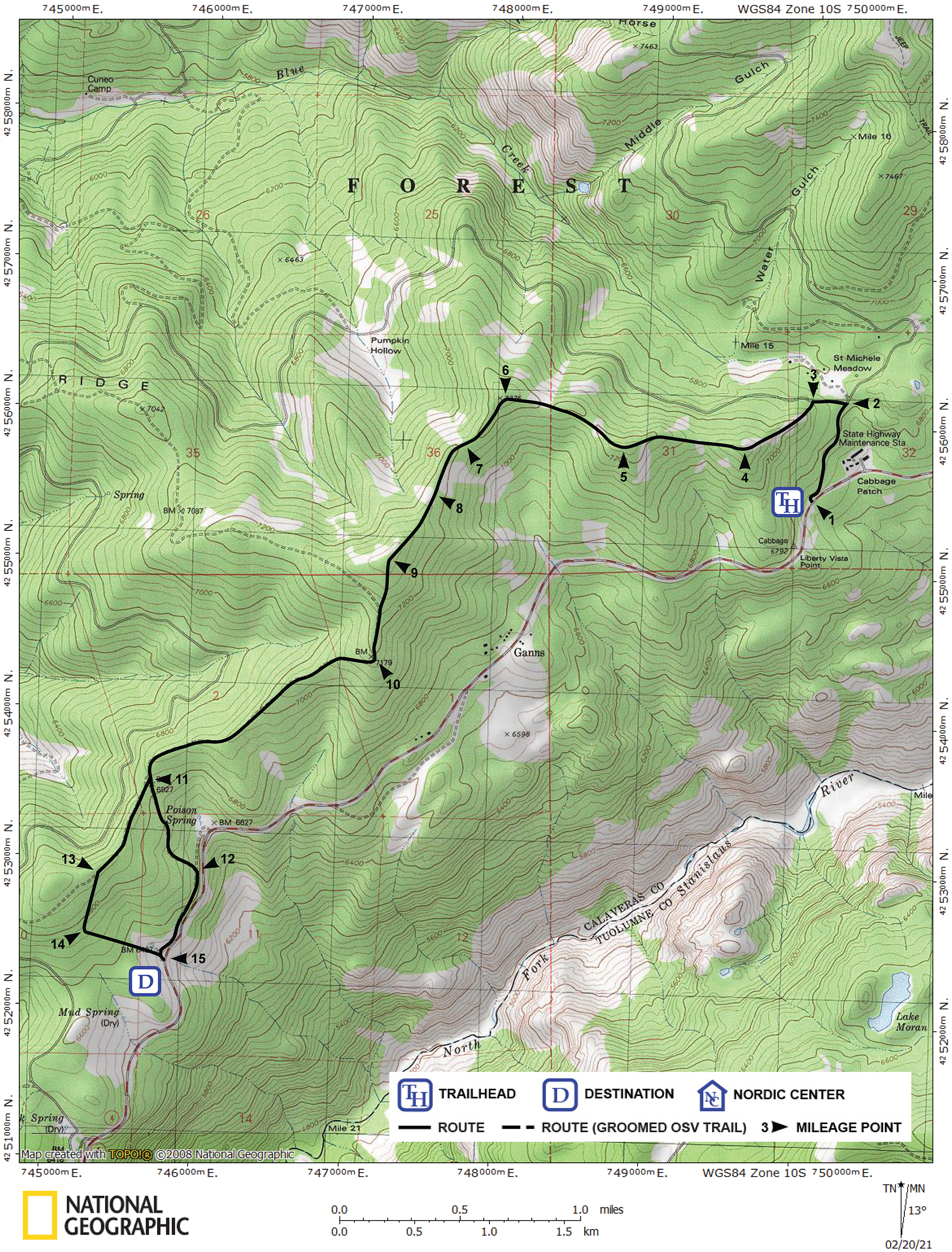Print version of map for tour