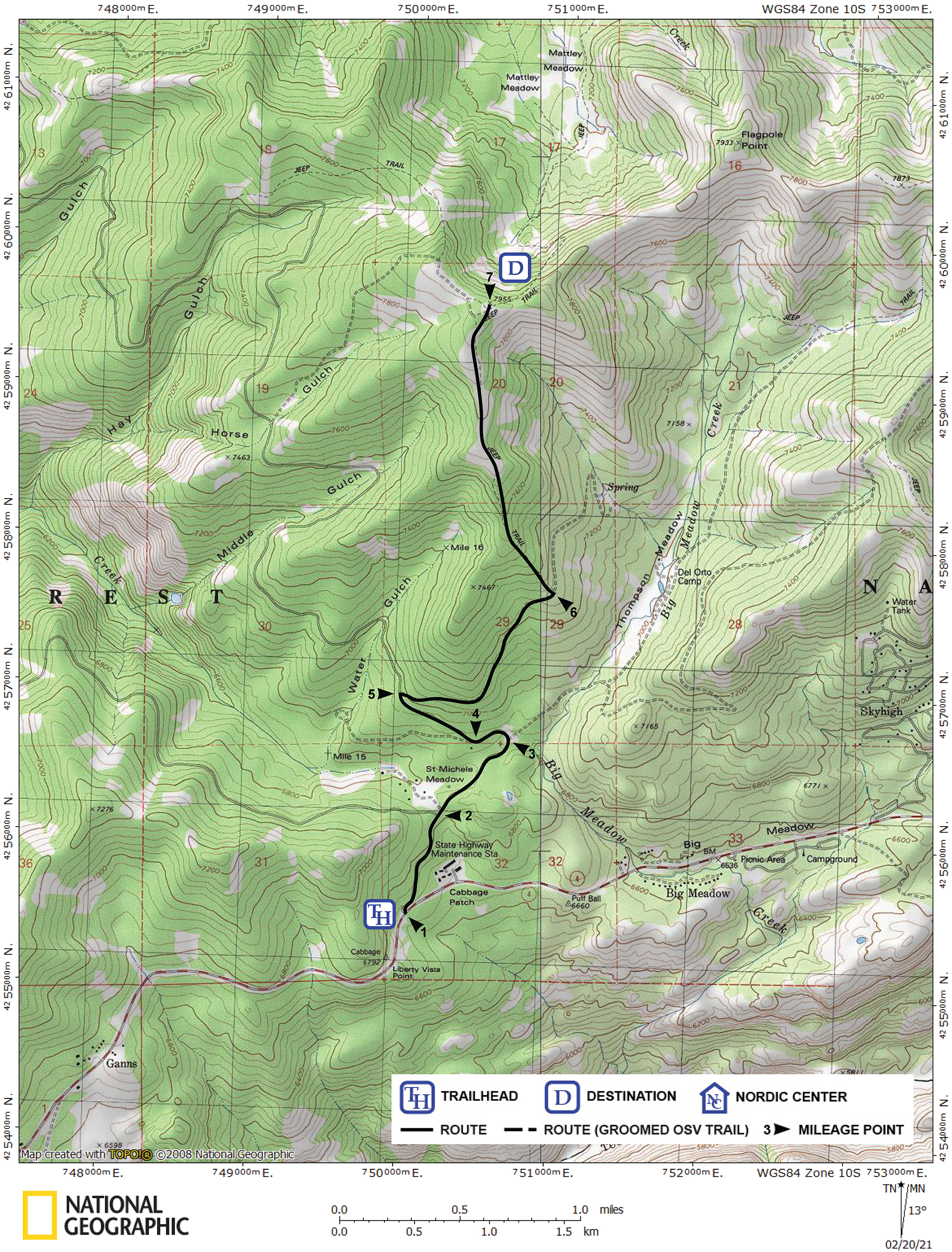 Print version of map for tour