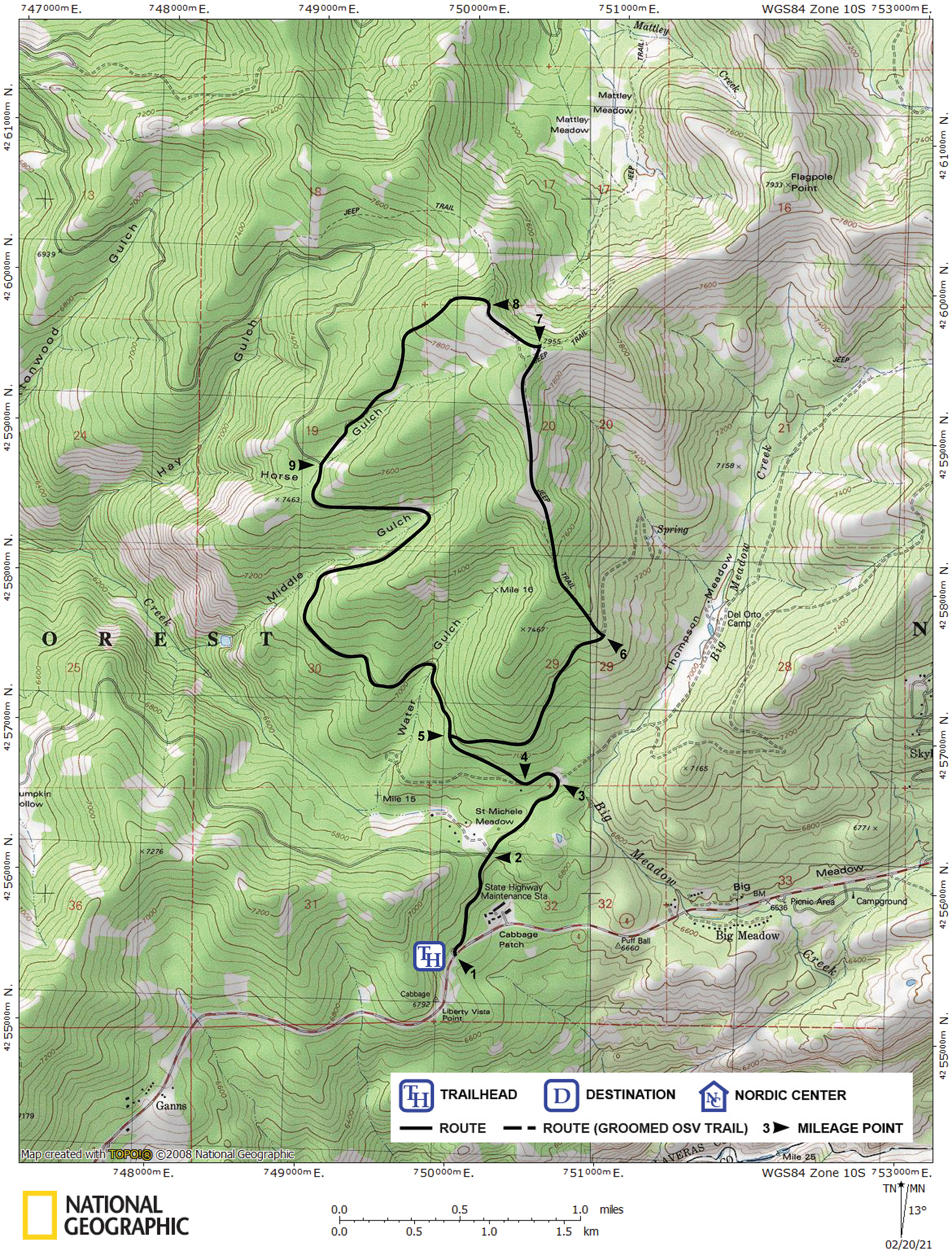 Print version of map for tour