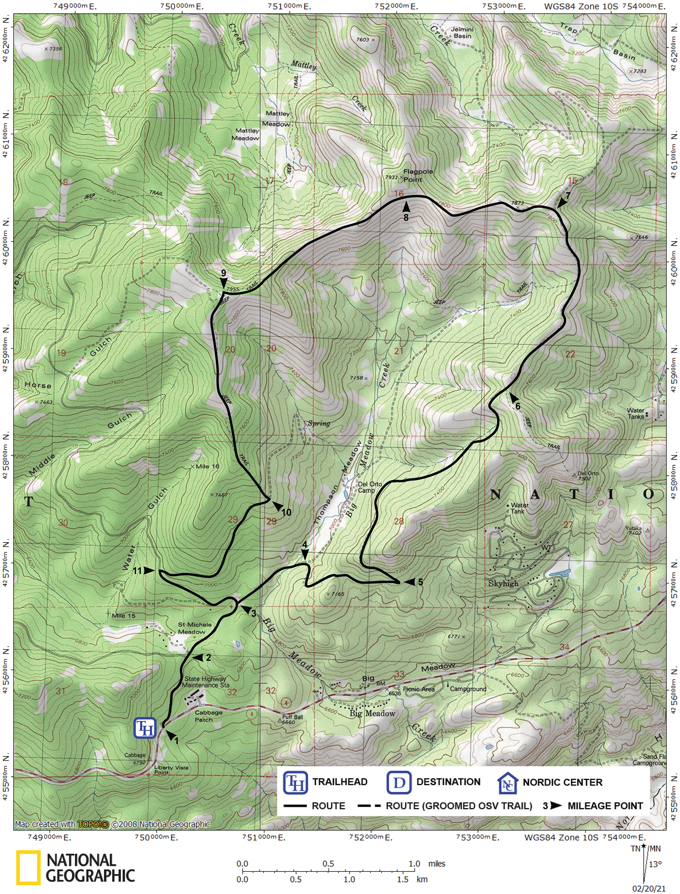 Print version of map for tour