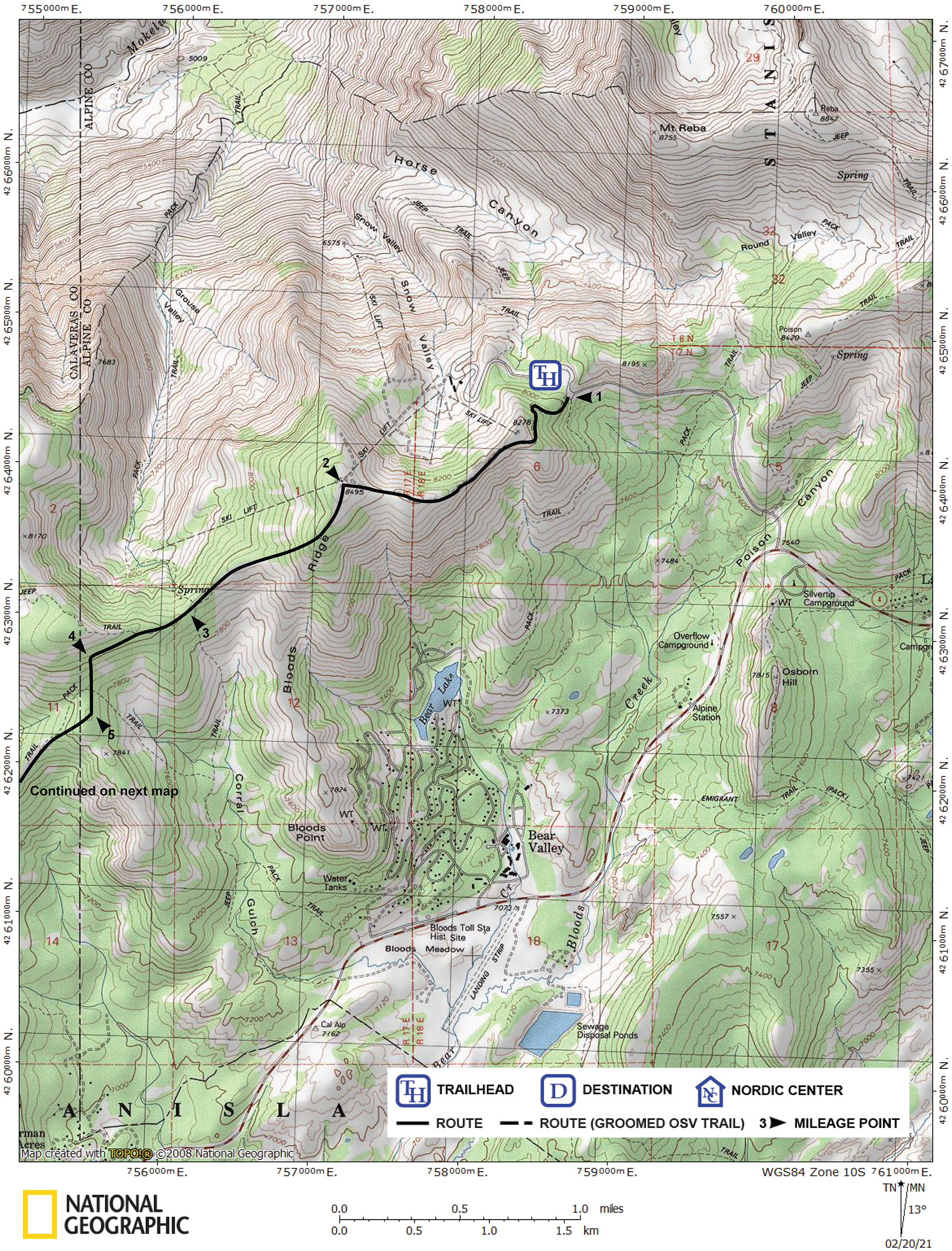 Print version of map for tour