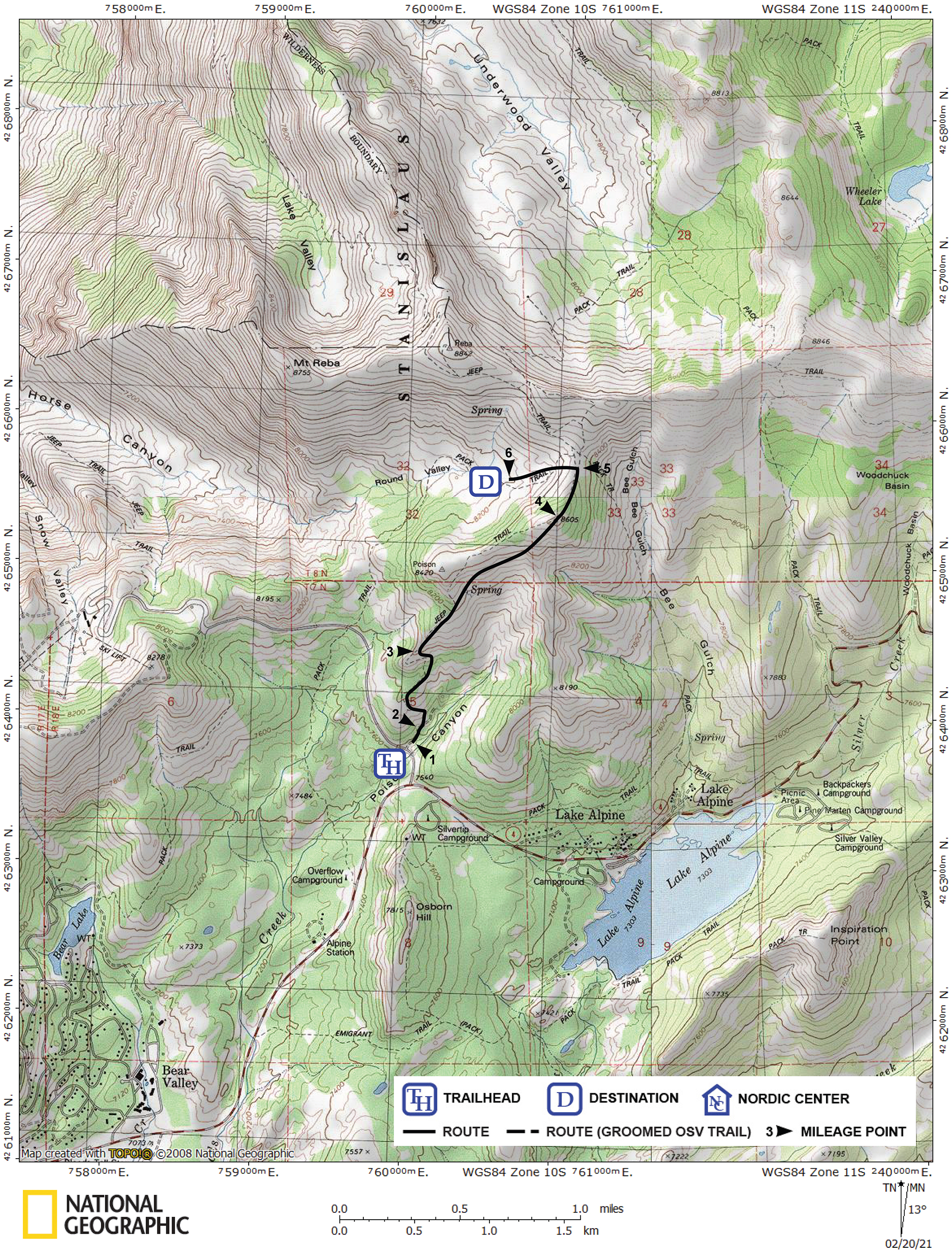 Print version of map for tour