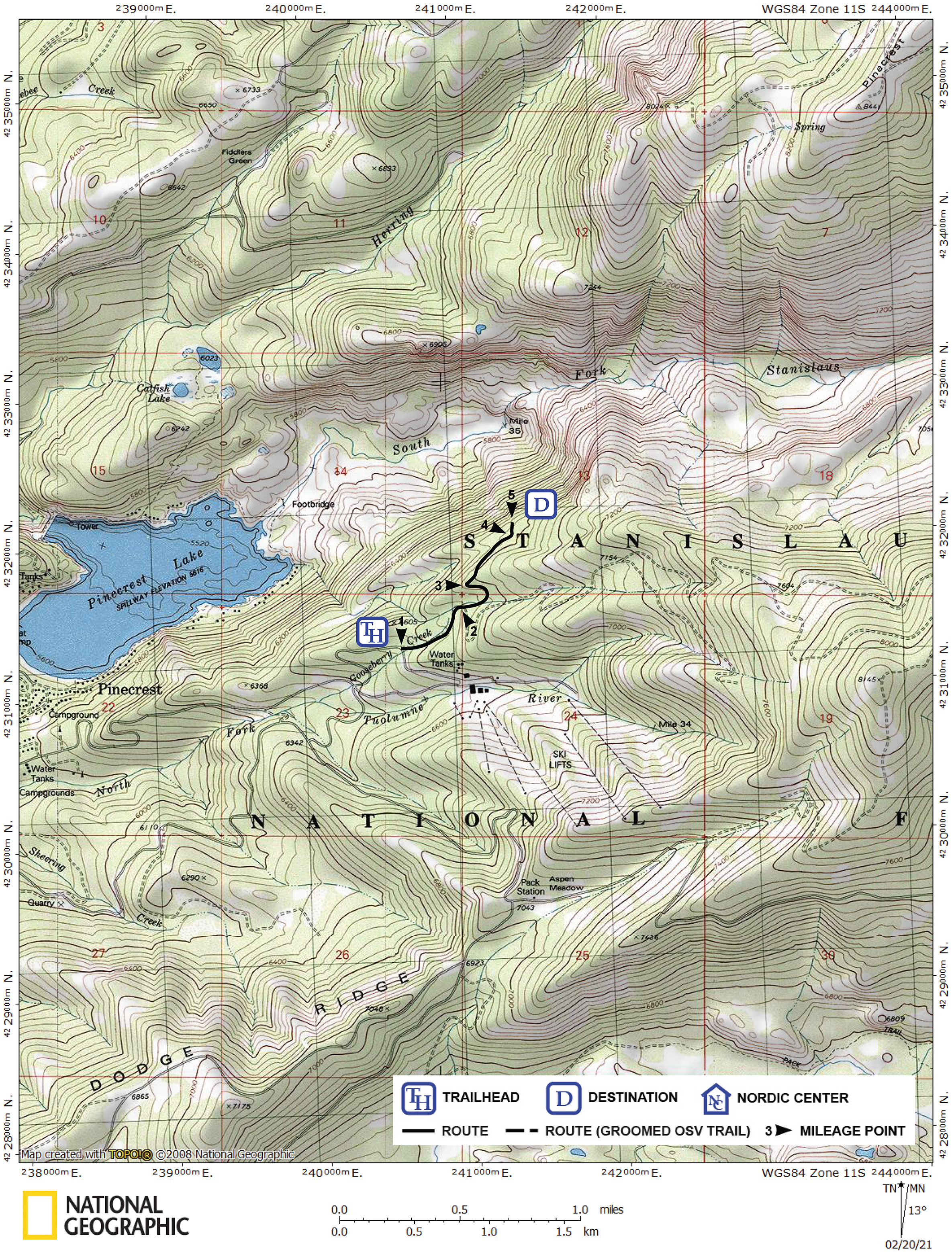 Print version of map for tour