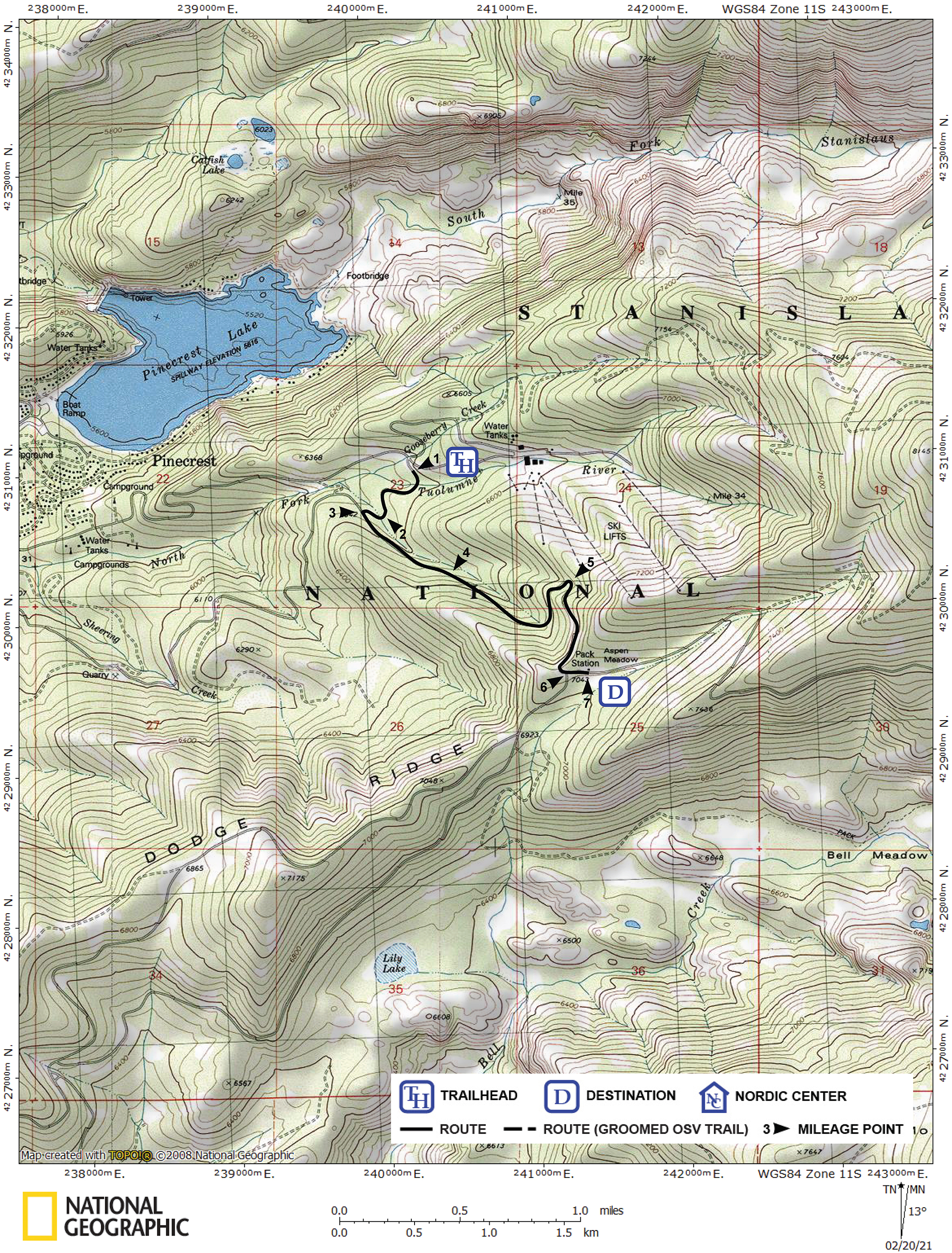 Print version of map for tour