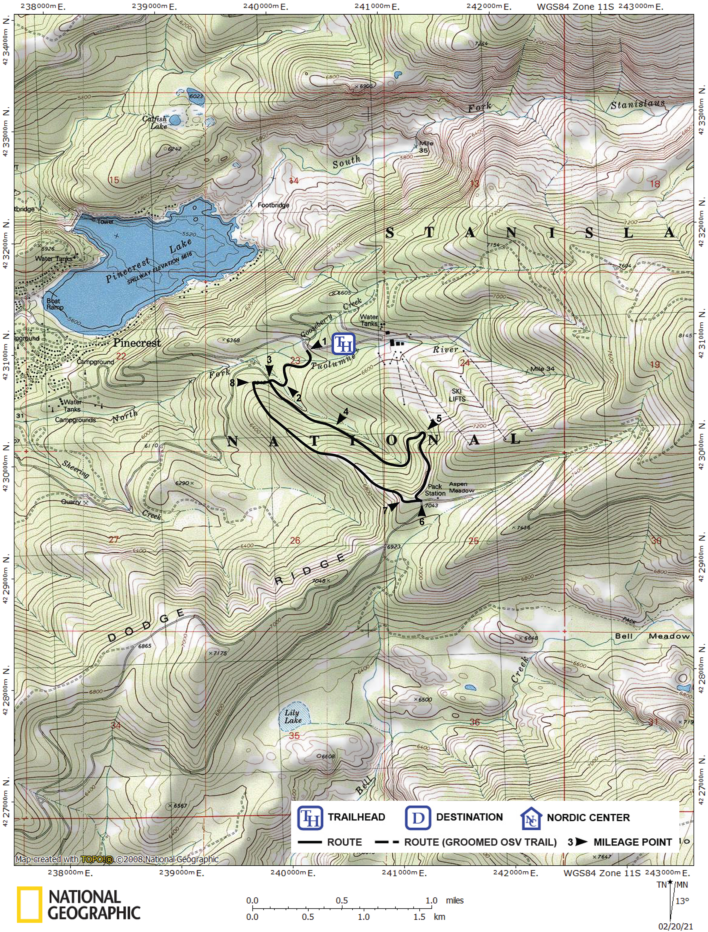 Print version of map for tour