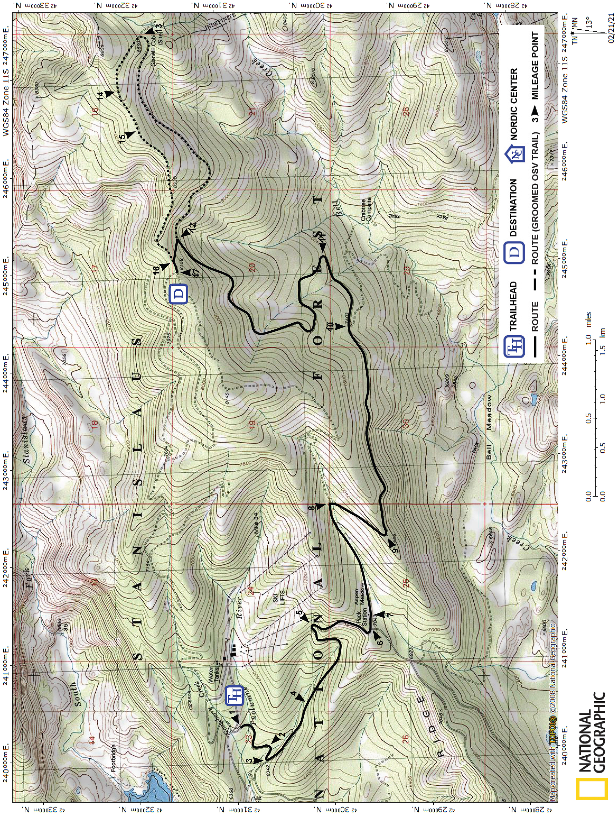 Print version of map for tour