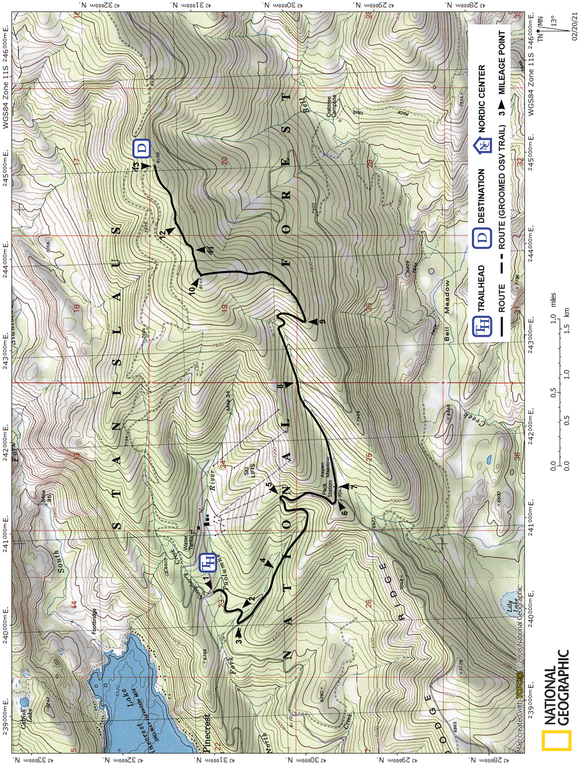 Print version of map for tour