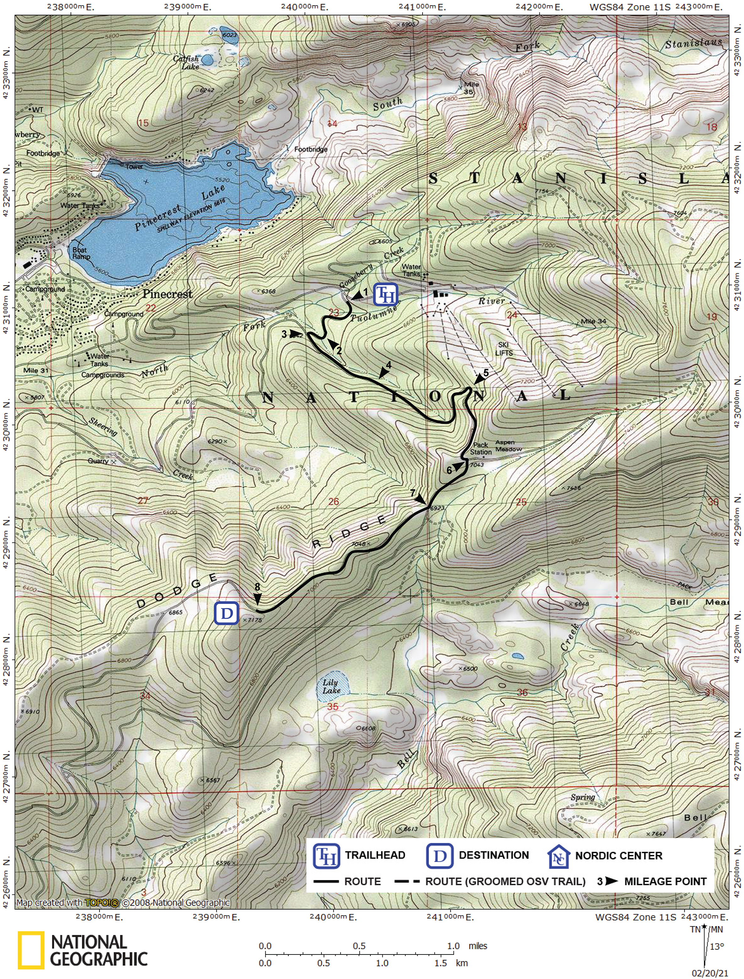Print version of map for tour