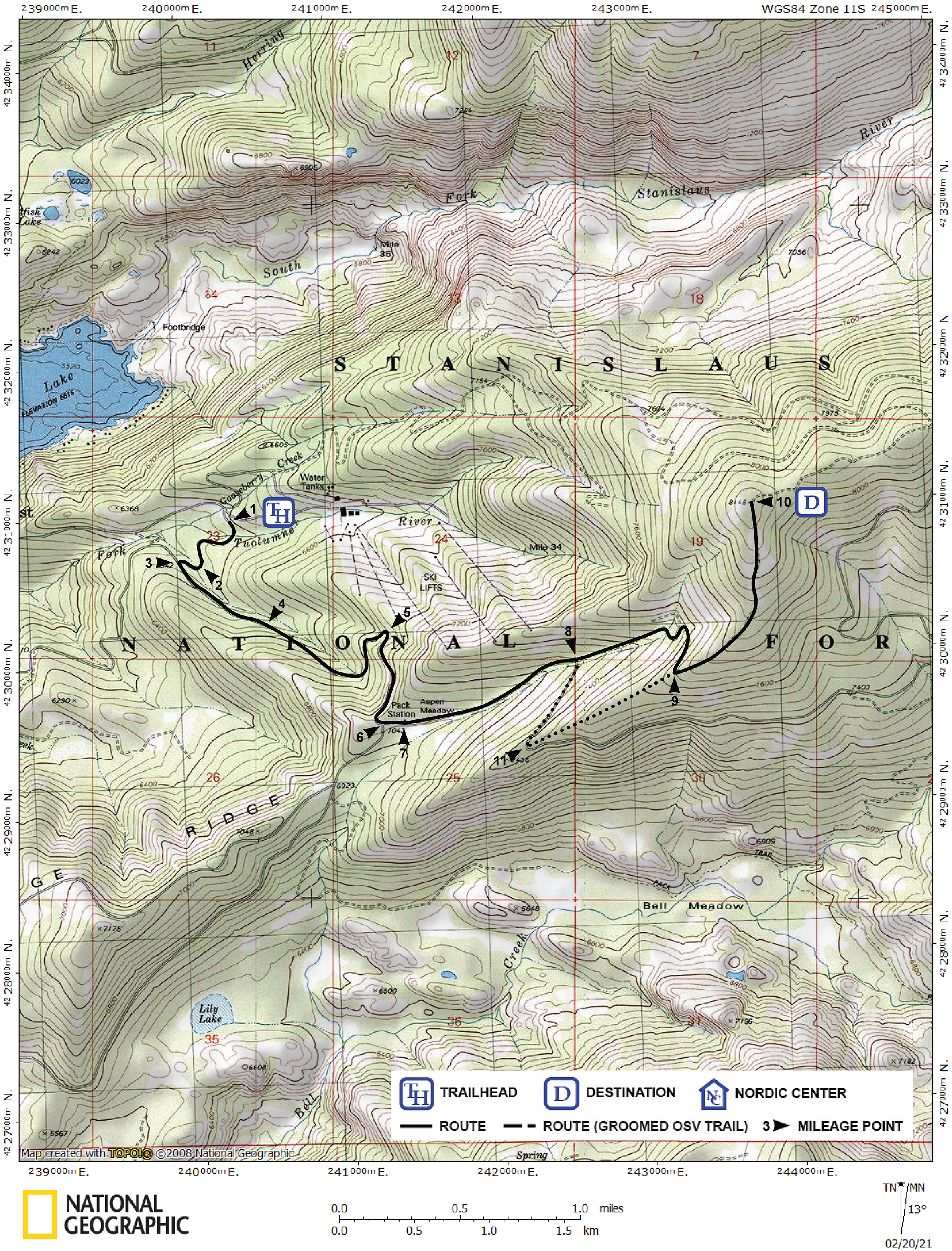 Print version of map for tour