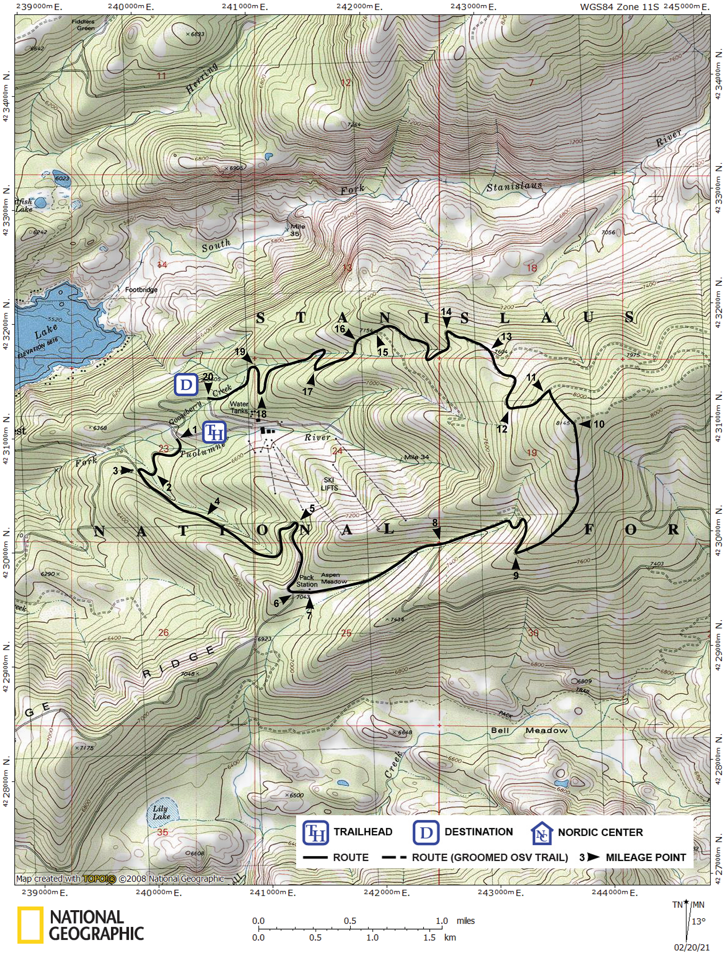 Print version of map for tour