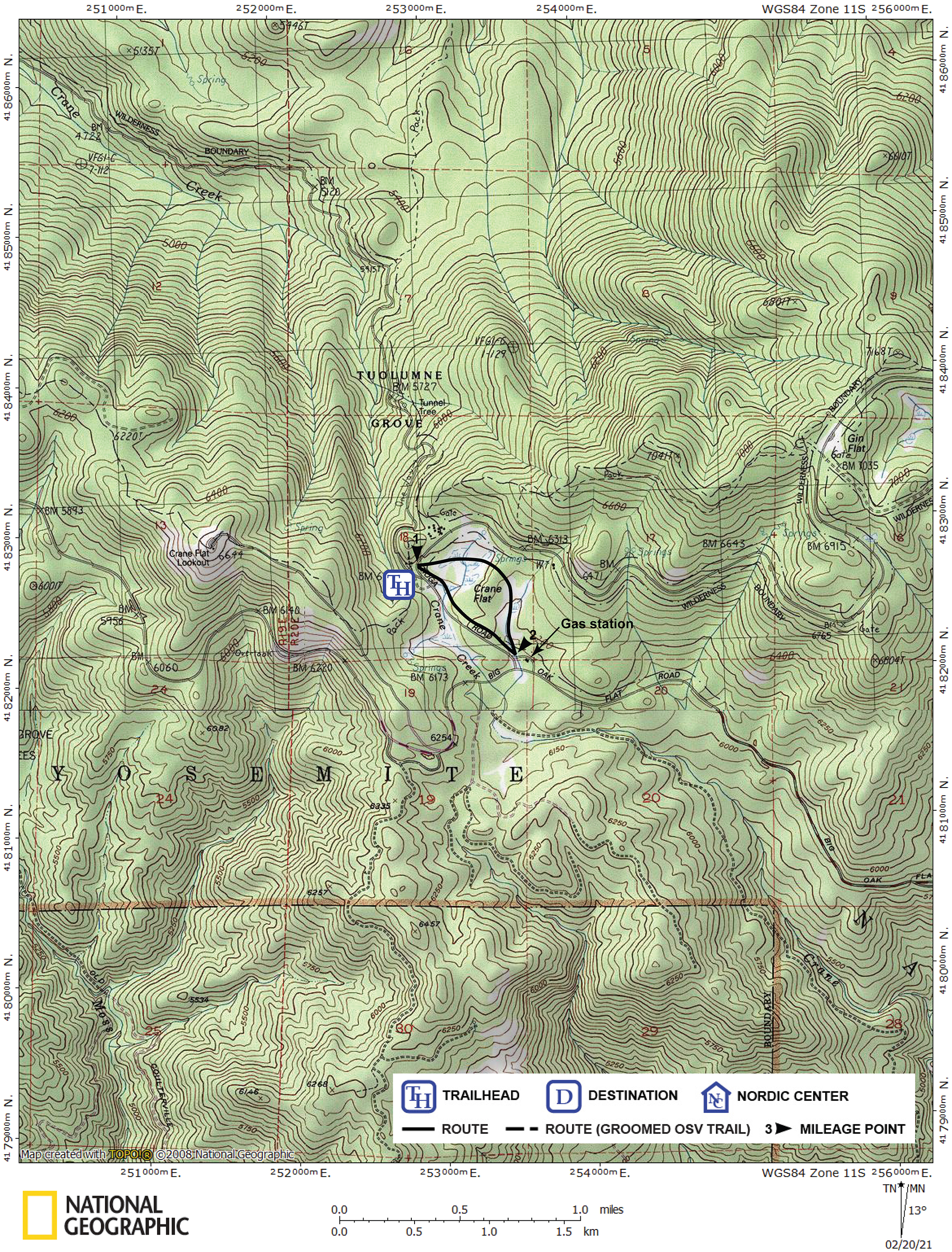 Print version of map for tour