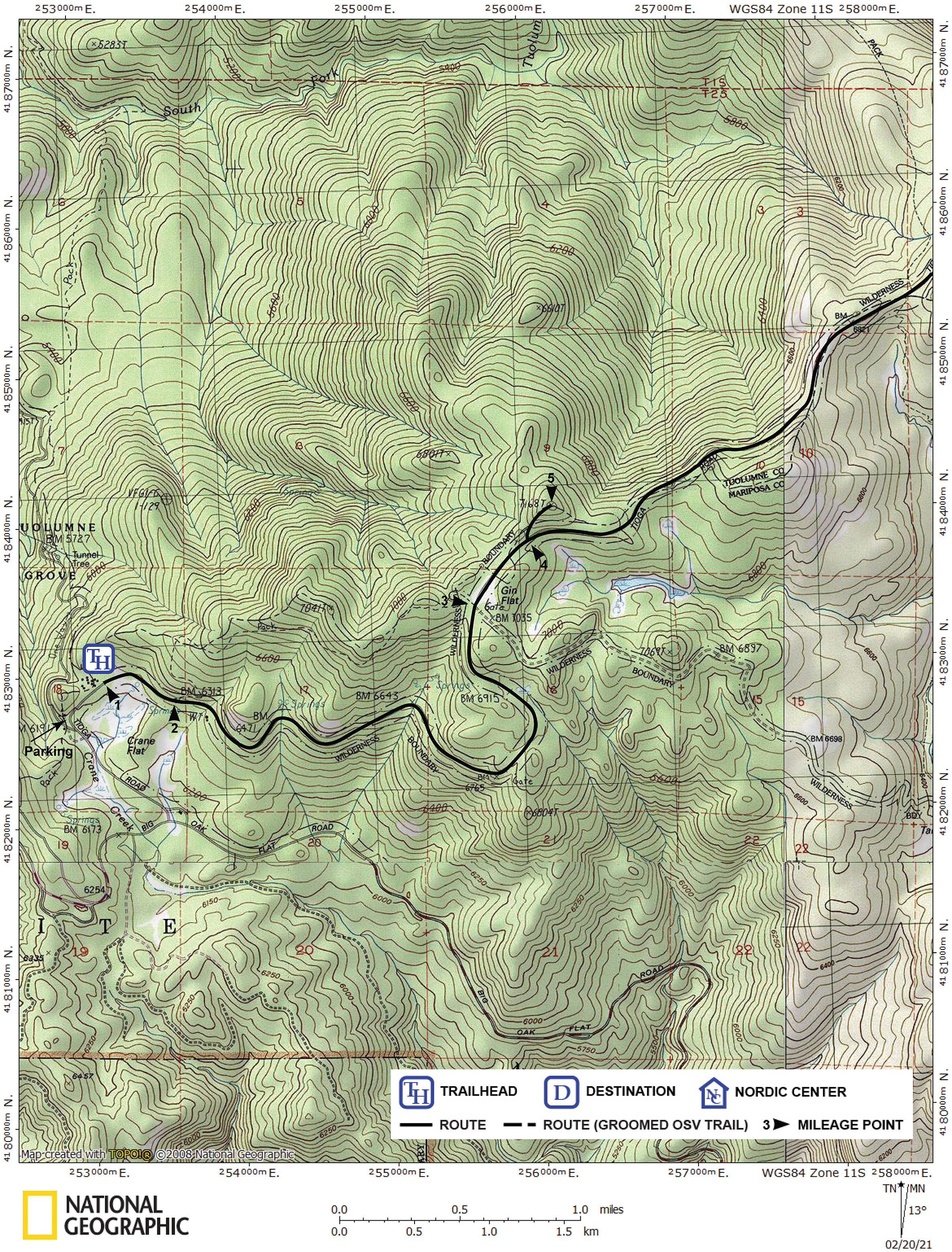 Print version of map for tour