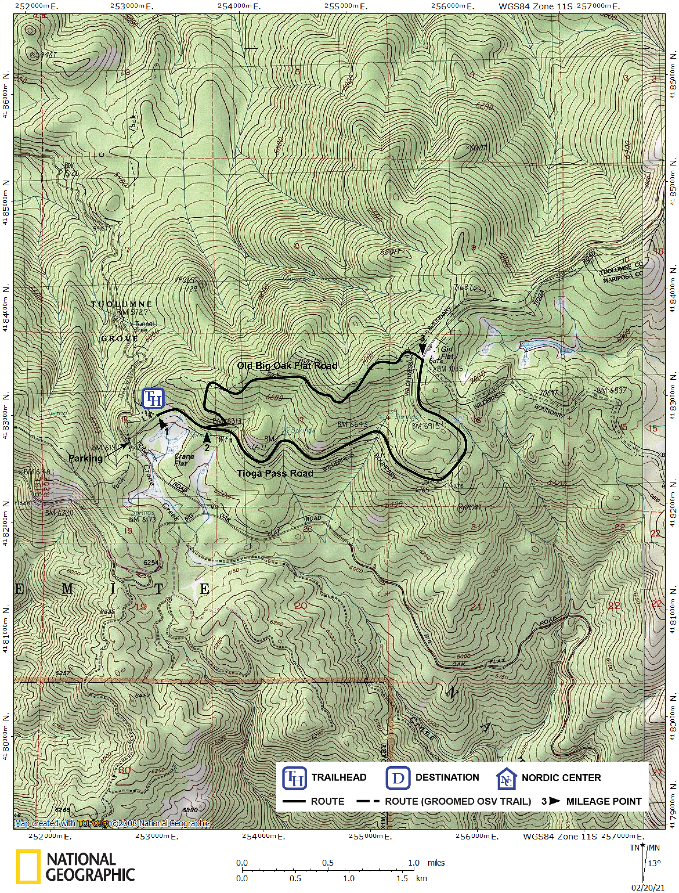 Print version of map for tour