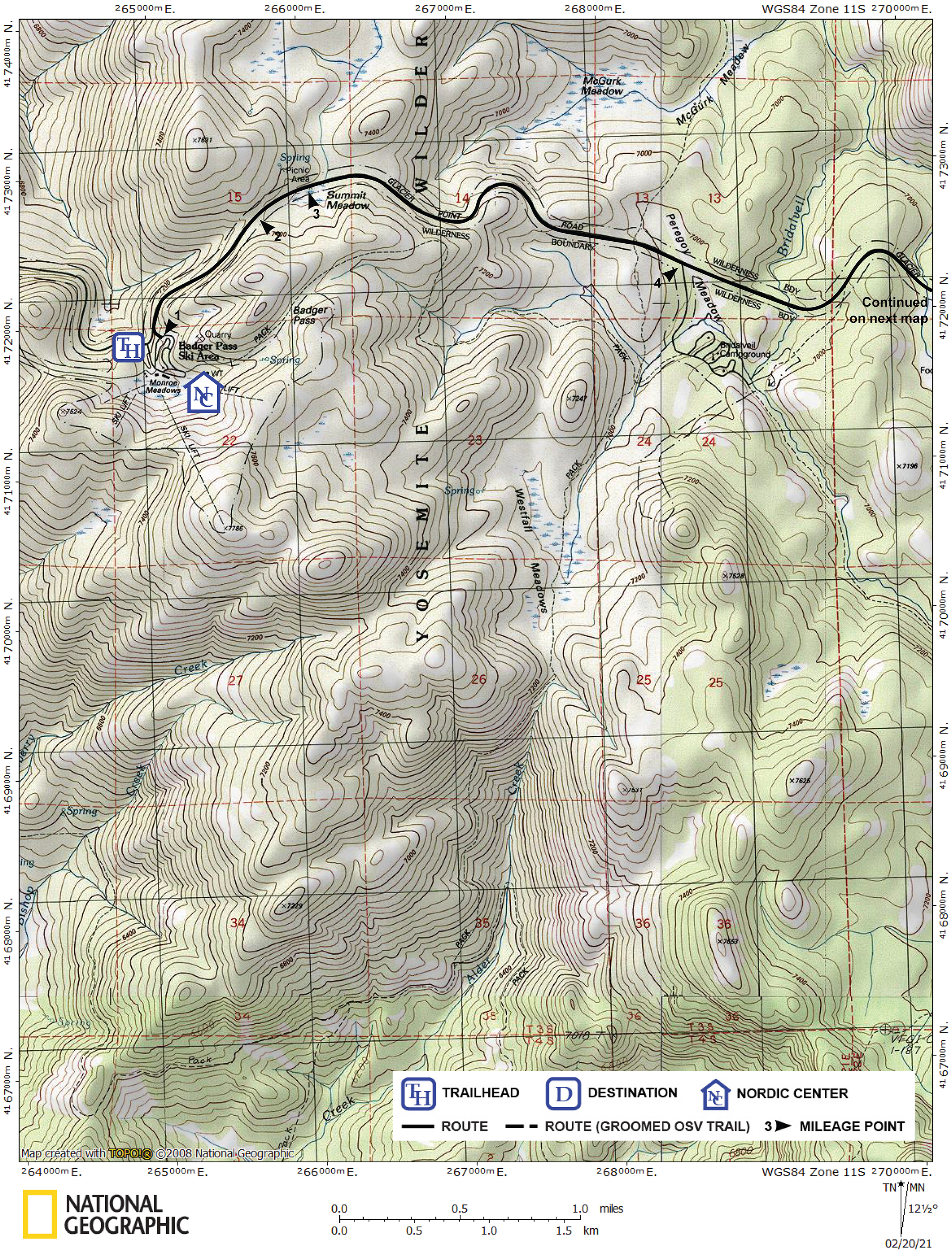 Print version of map for tour