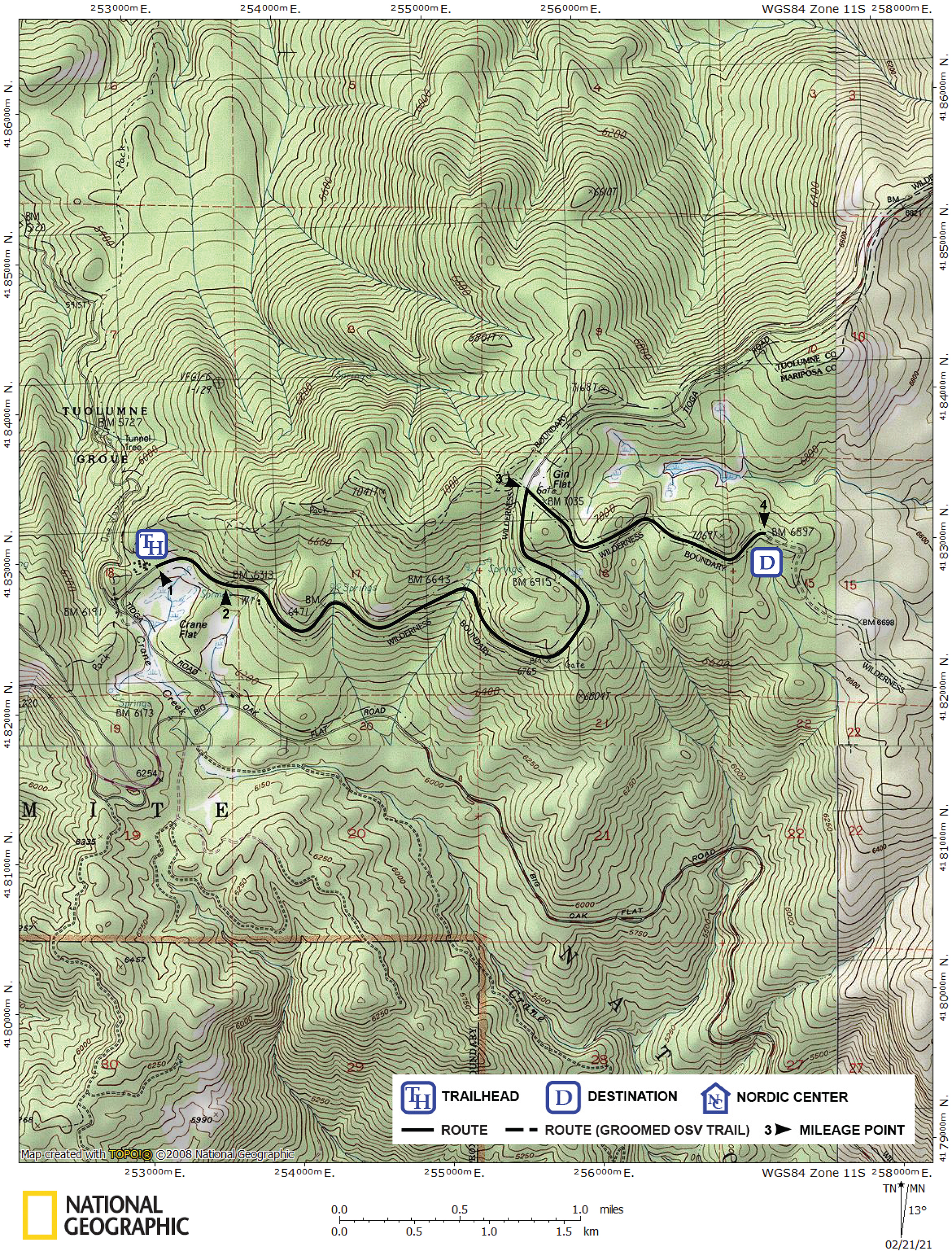 Print version of map for tour