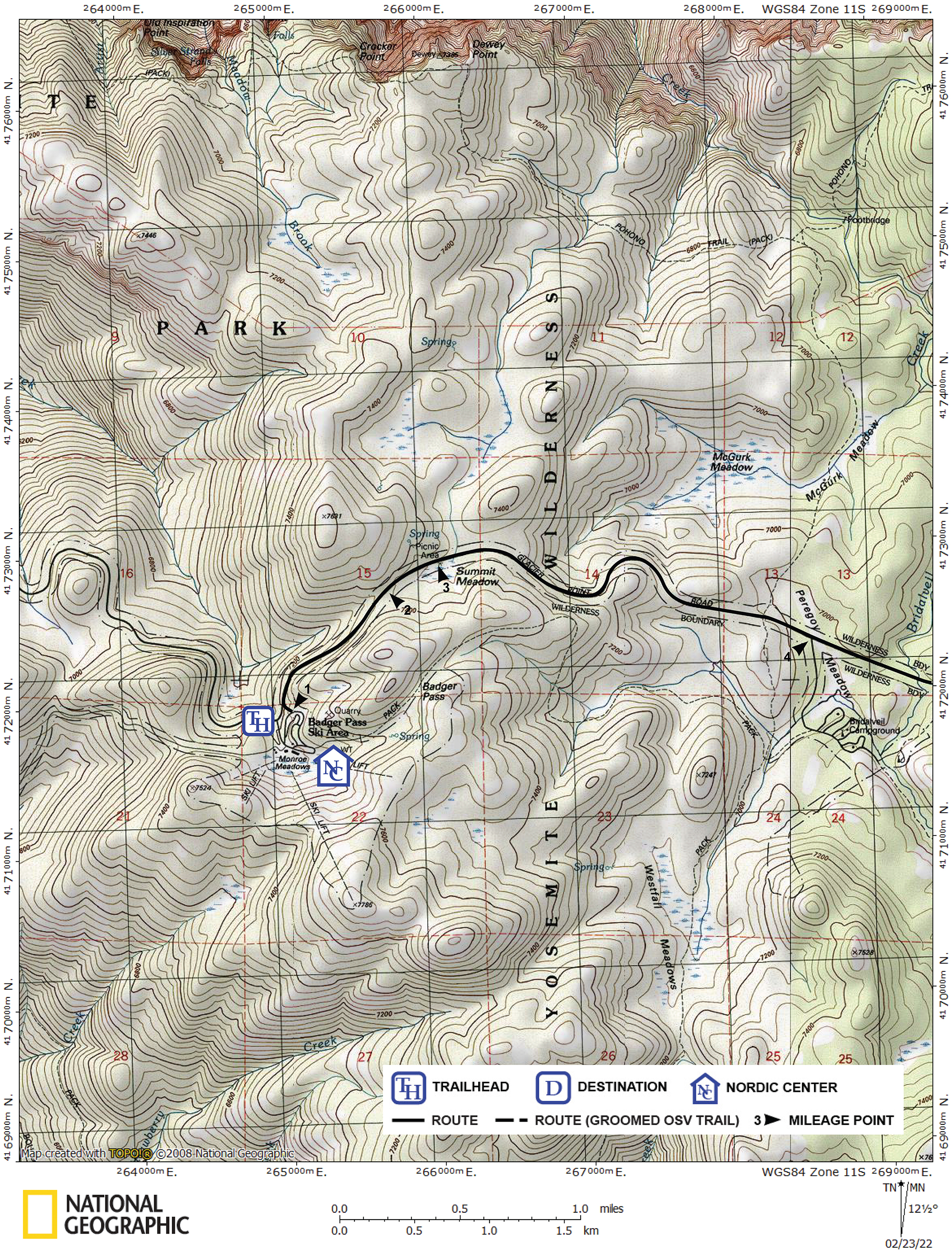 Print version of map for tour