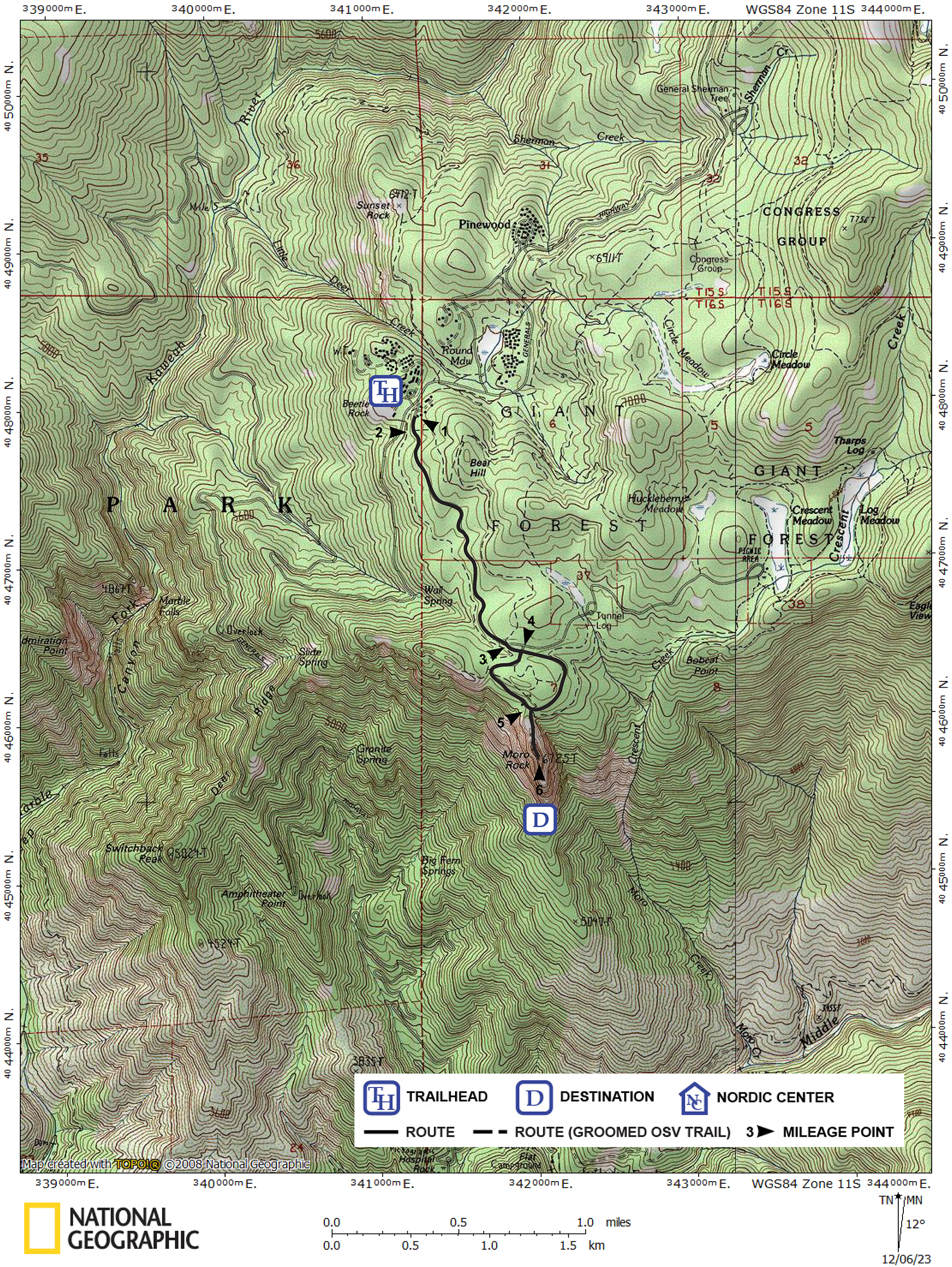 Print version of map for tour