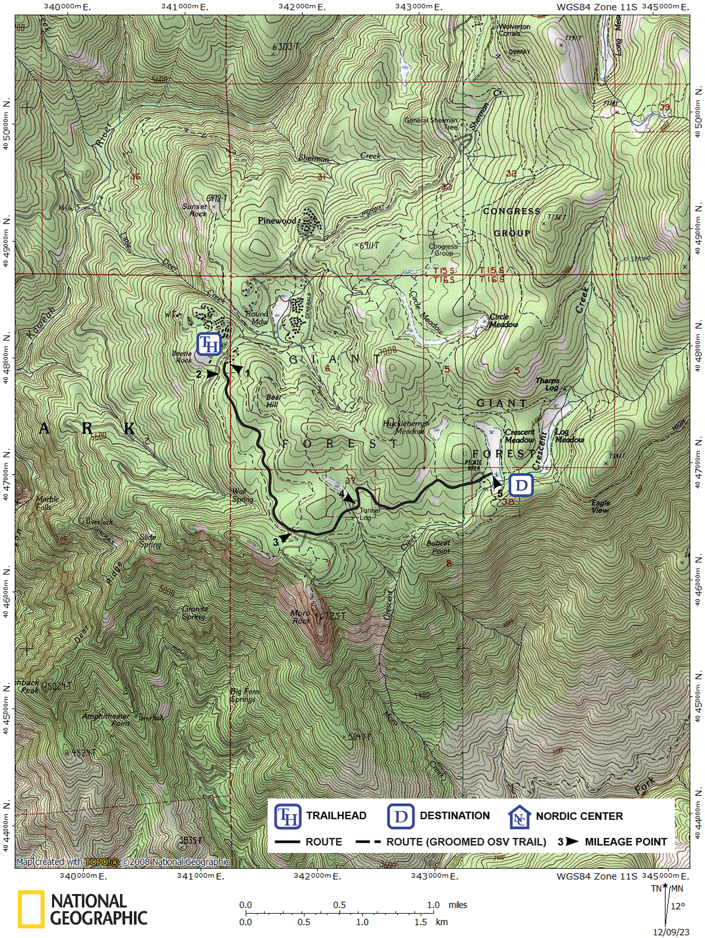 Print version of map for tour