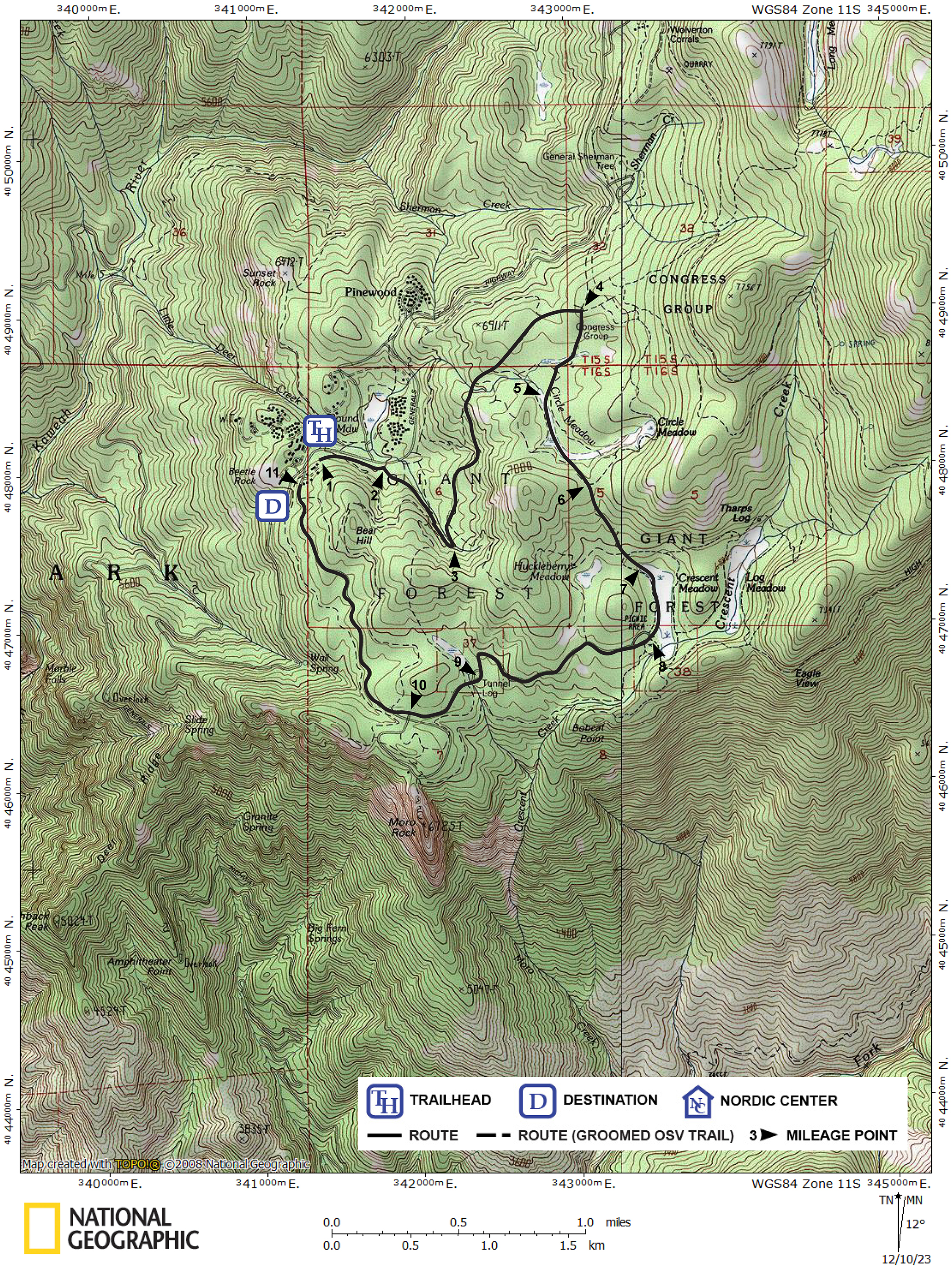 Print version of map for tour