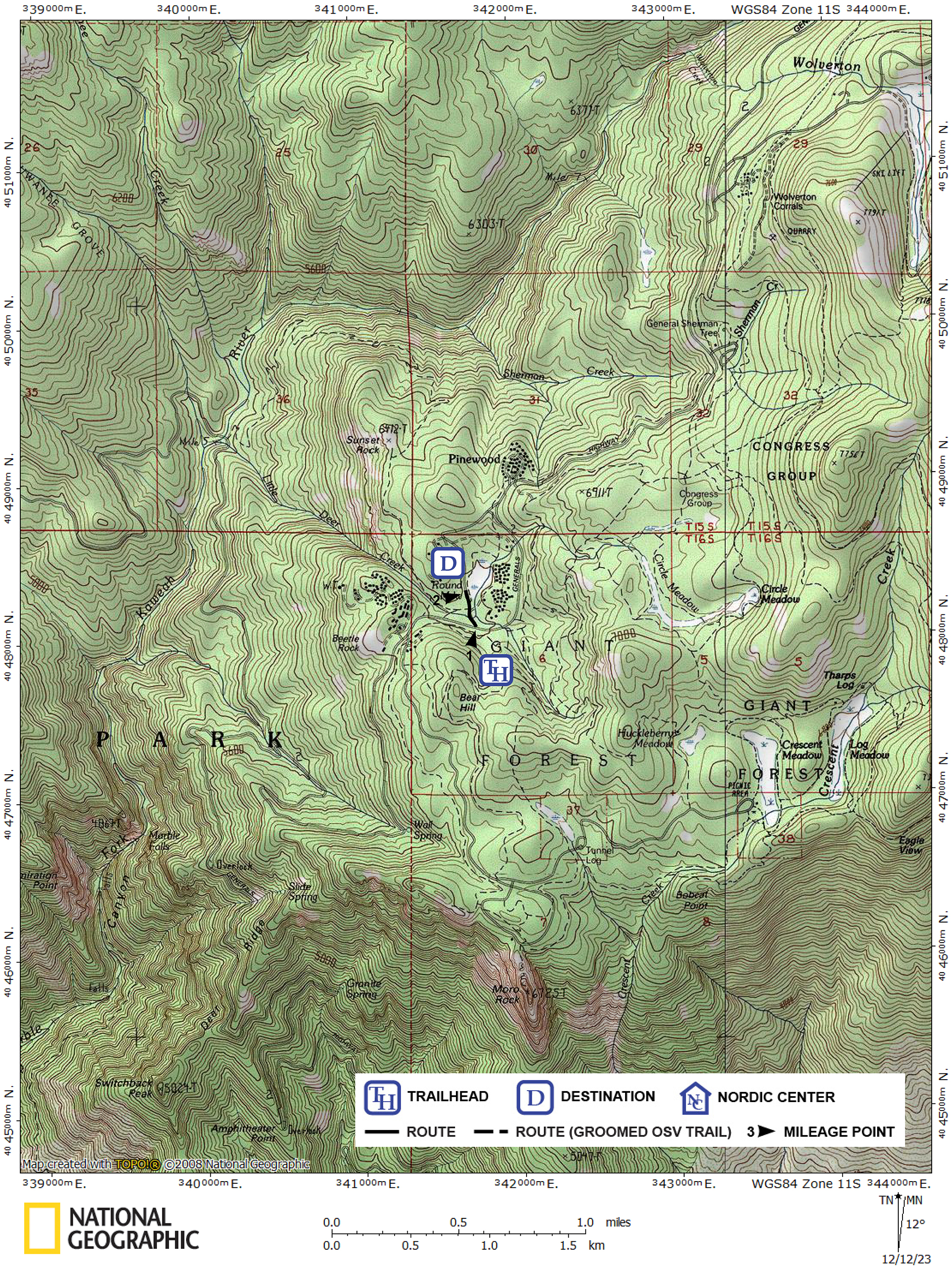 Print version of map for tour