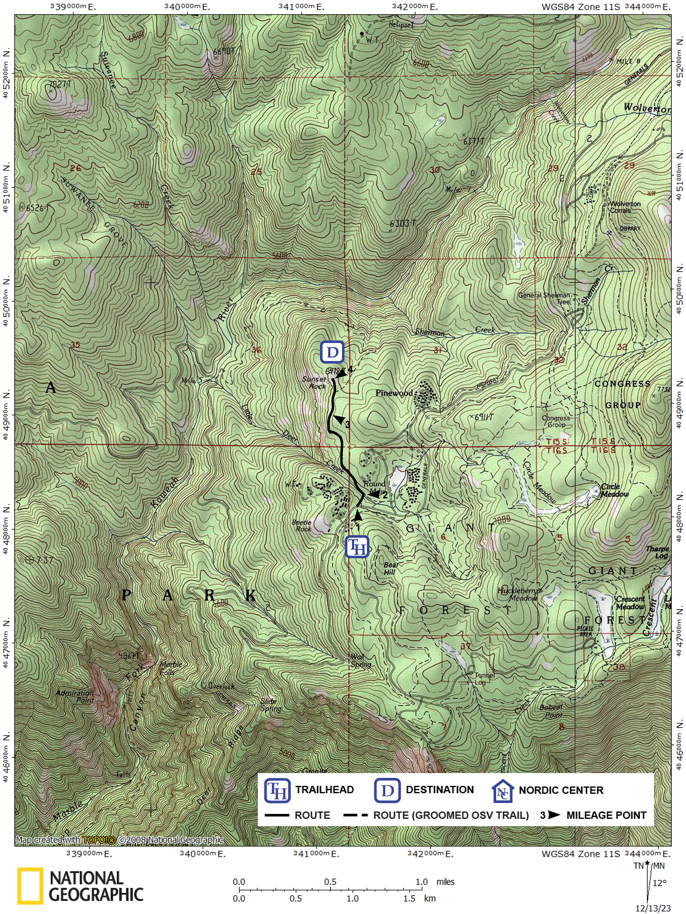 Print version of map for tour
