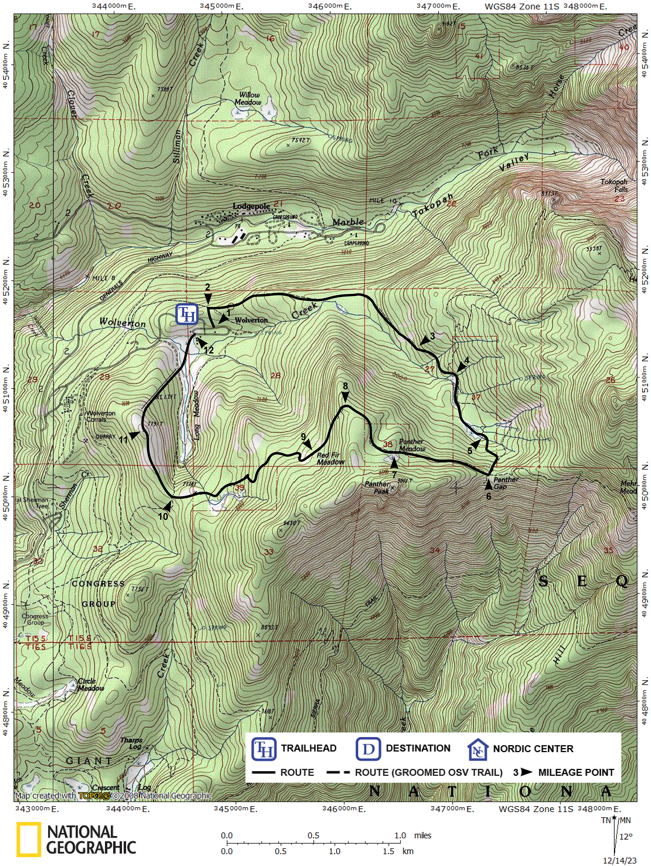 Print version of map for tour