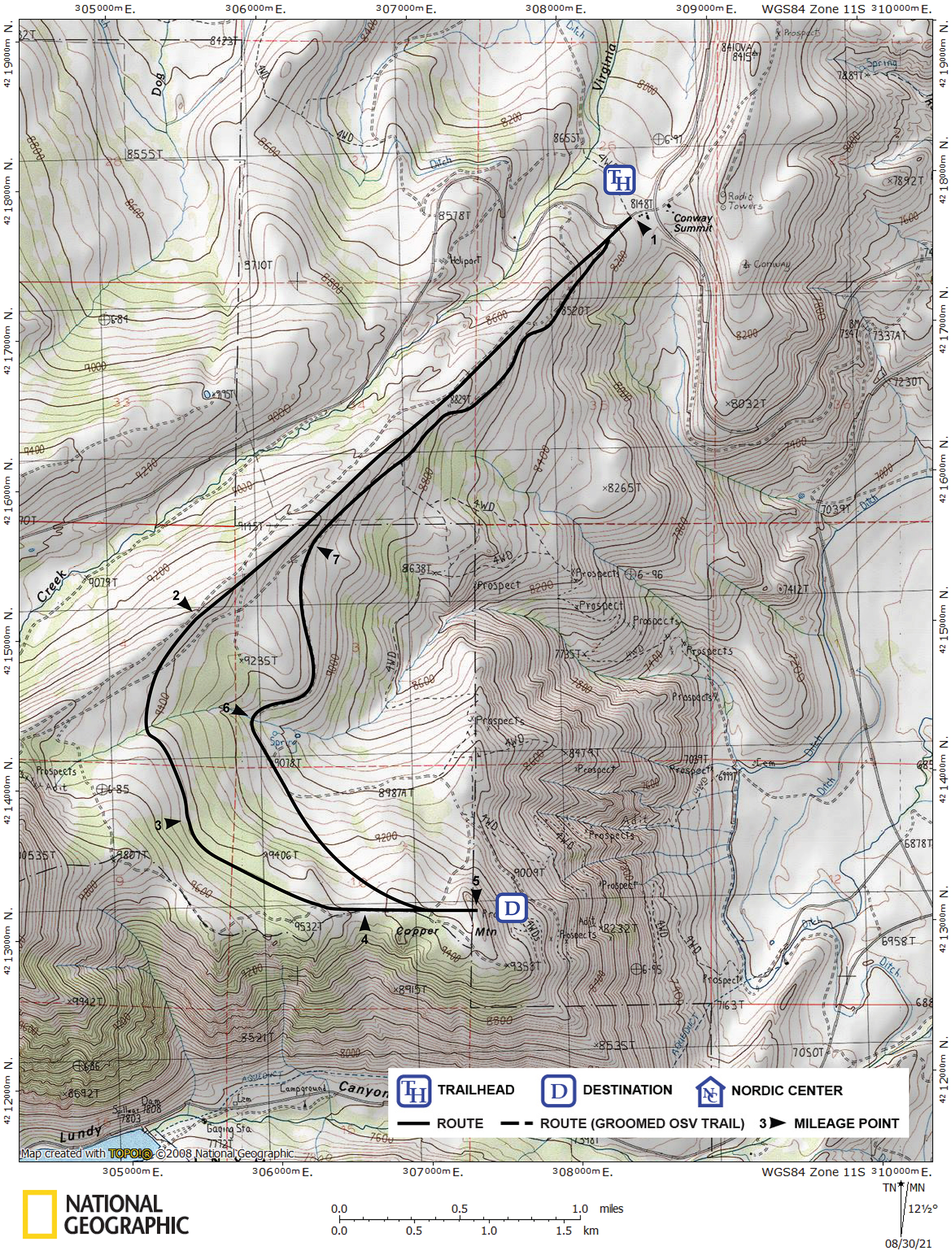Print version of map for tour
