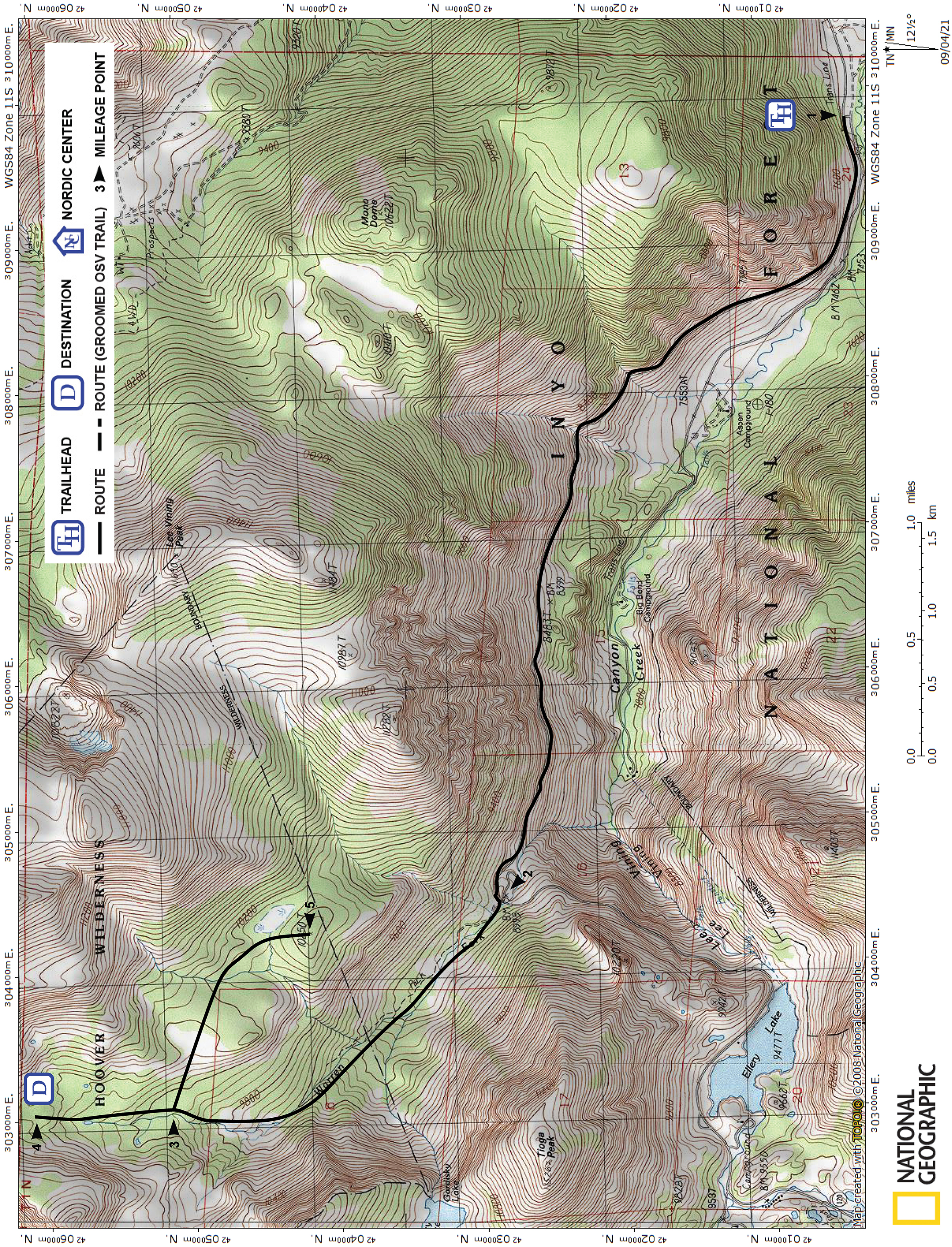 Print version of map for tour