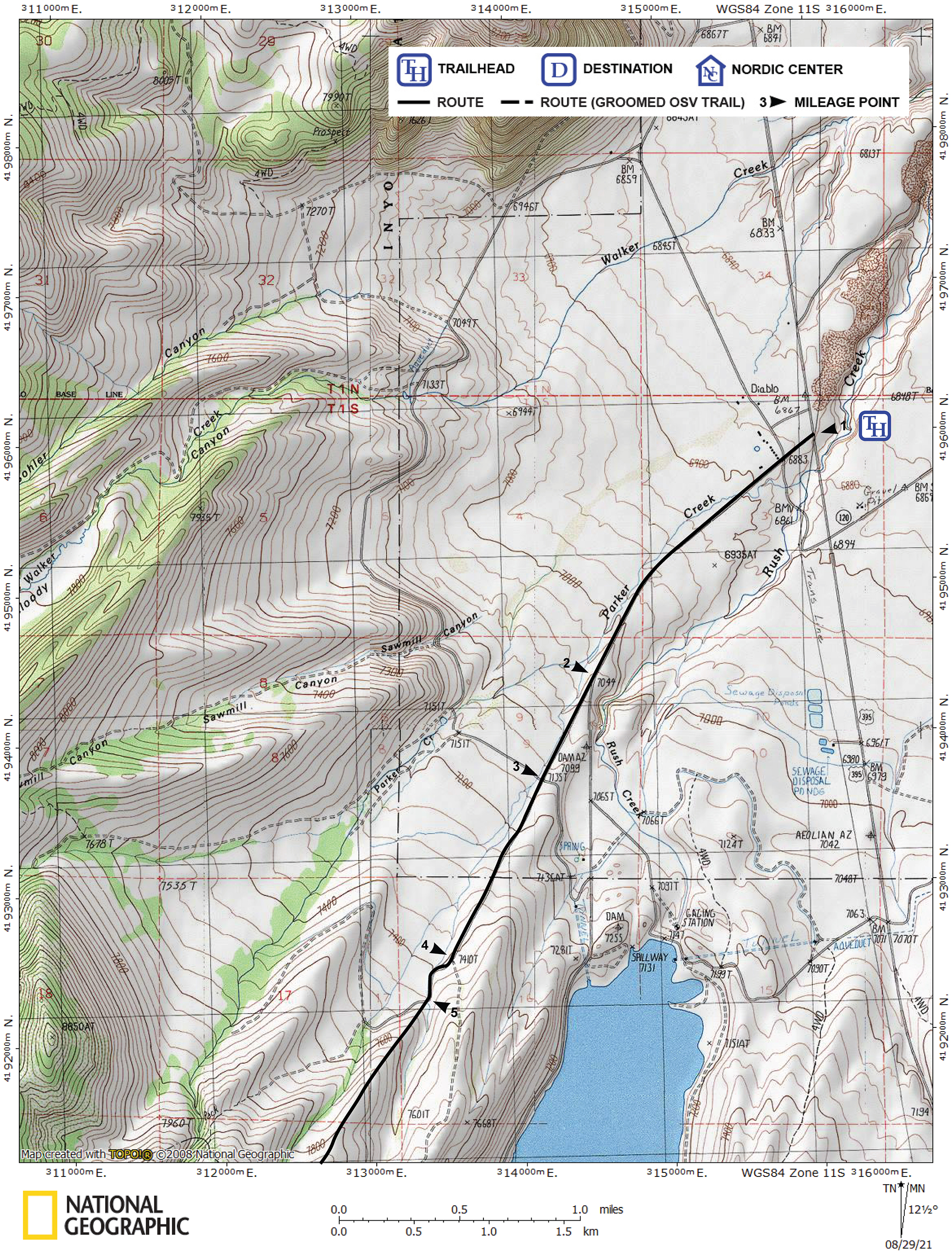 Print version of map for tour