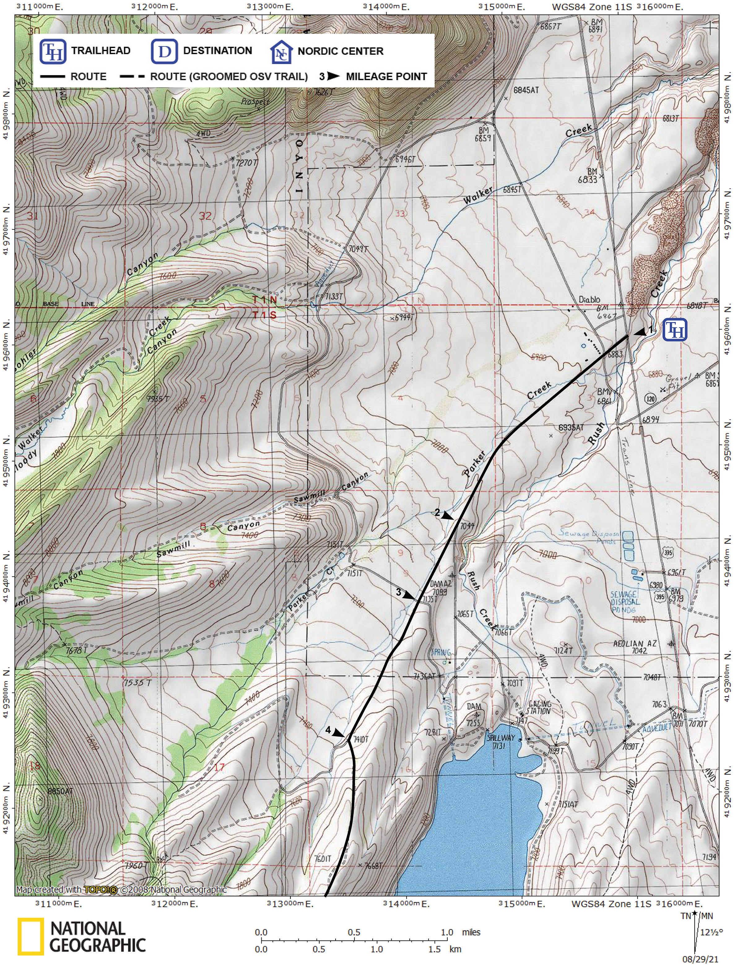 Print version of map for tour