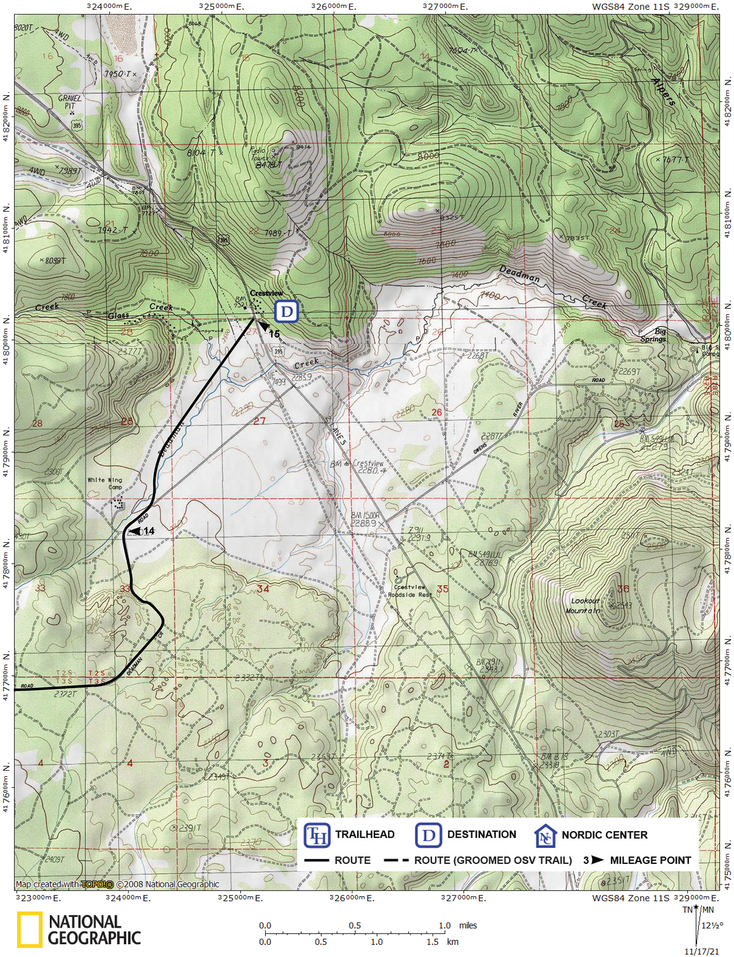 Print version of map for tour