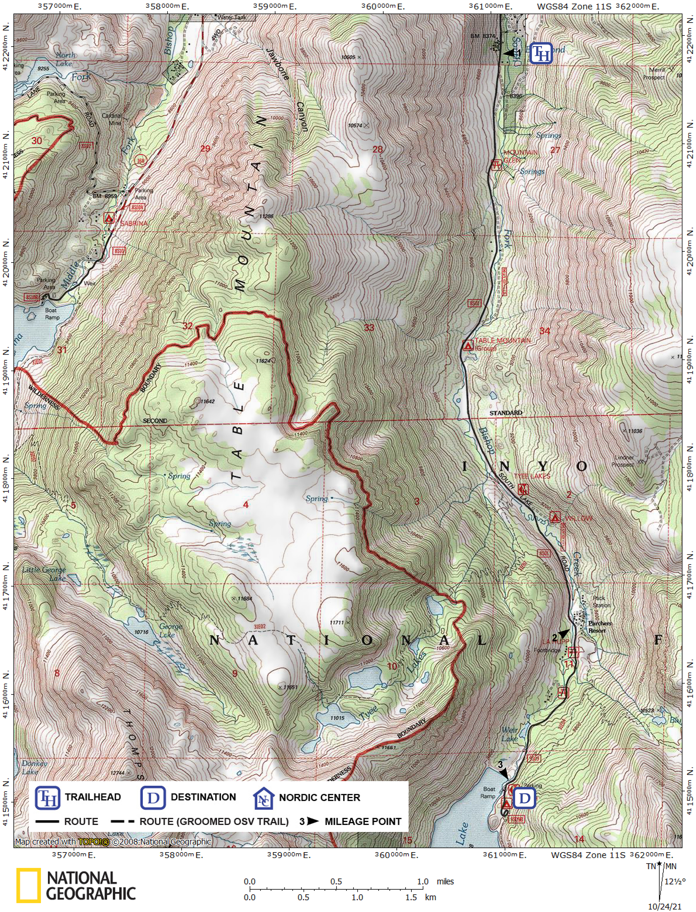 Print version of map for tour