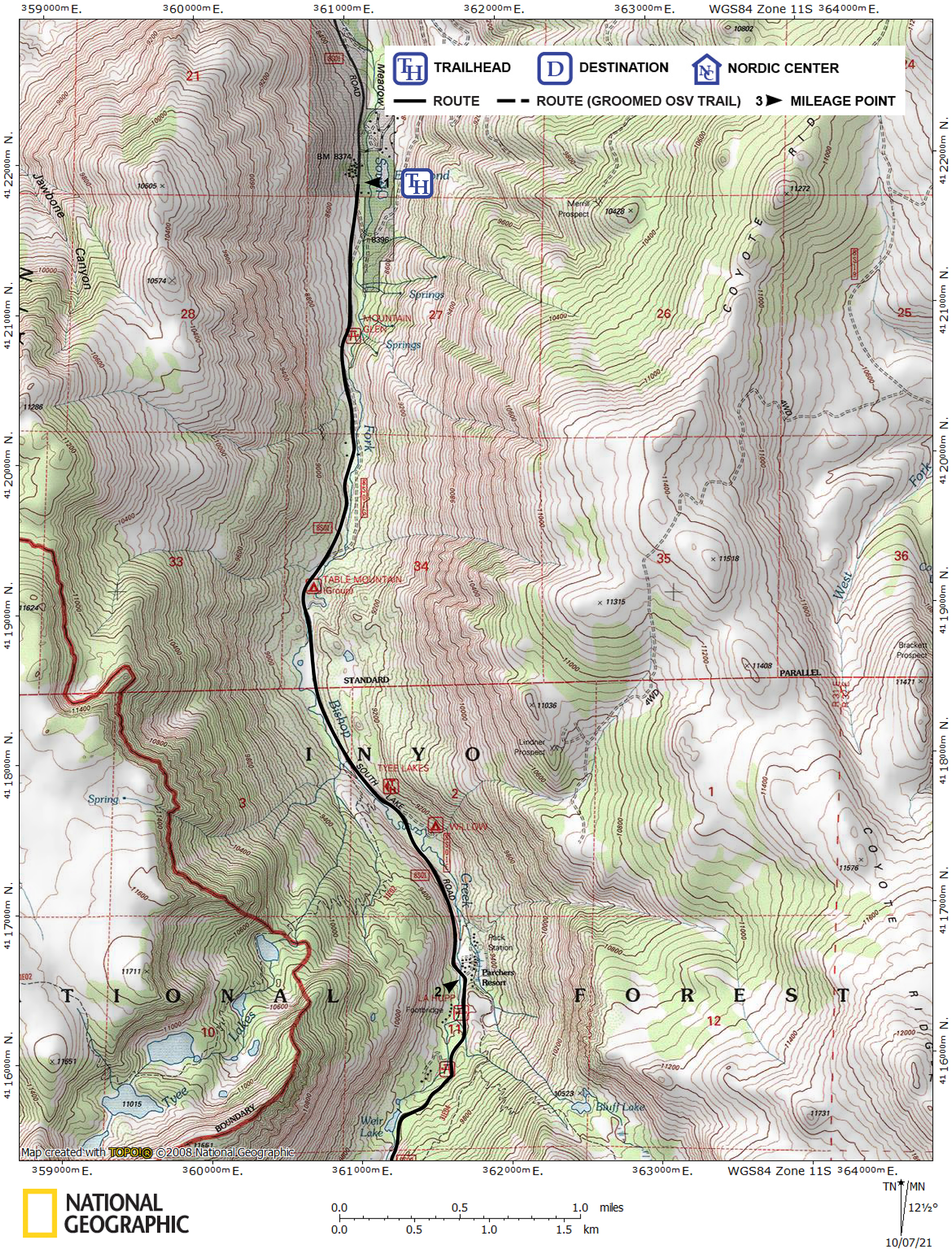 Print version of map for tour